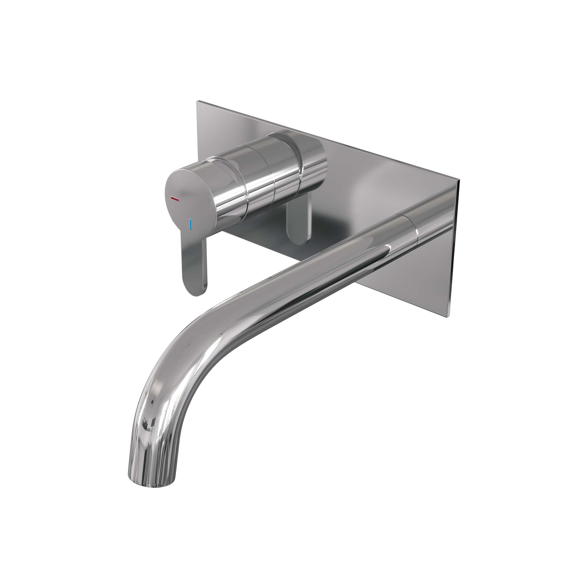Brauer Edition inbouw wastafelkraan - gebogen uitloop - achterplaat - hendel 4 links - chroom
