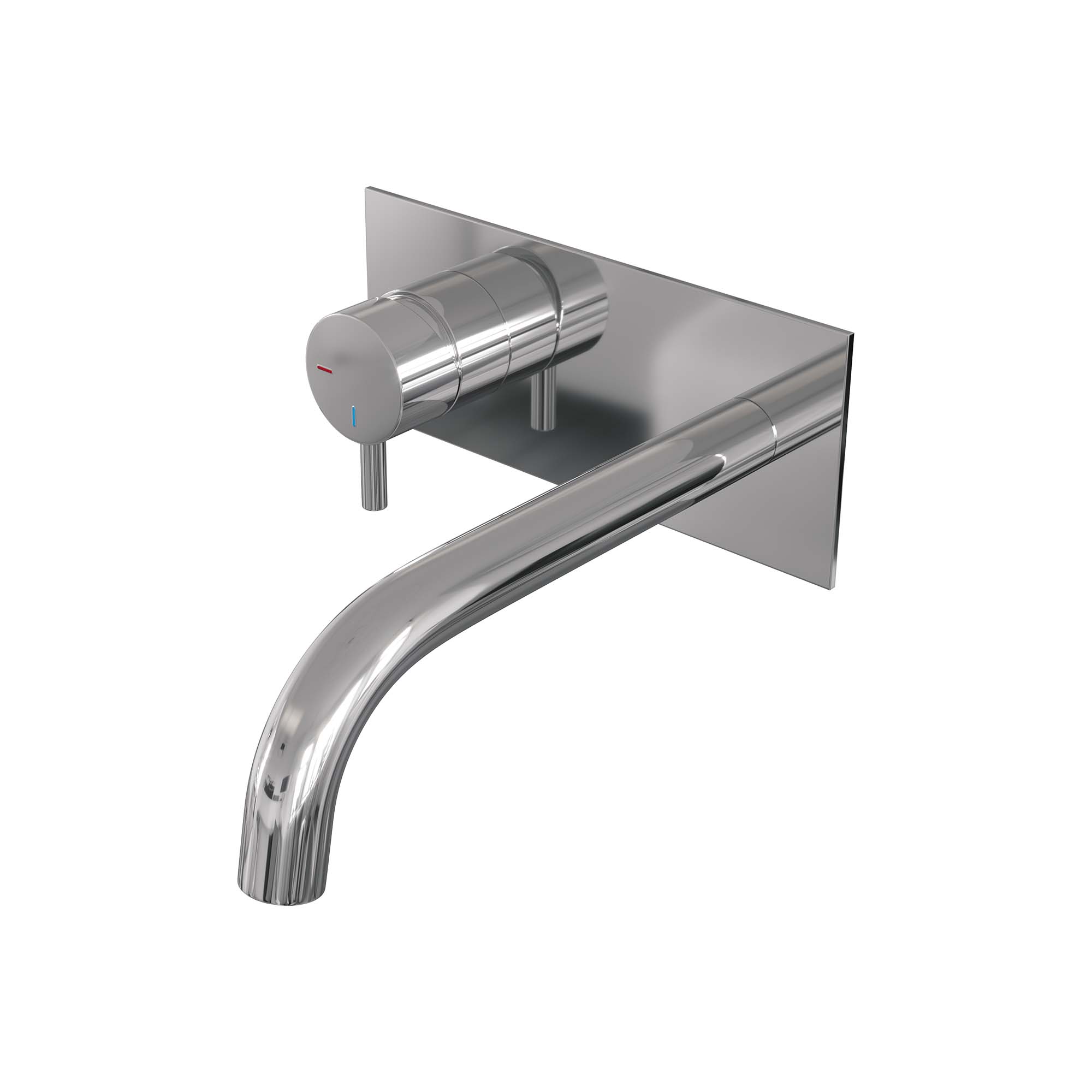 Brauer Edition inbouw wastafelkraan - gebogen uitloop - achterplaat - hendel 5 links - chroom