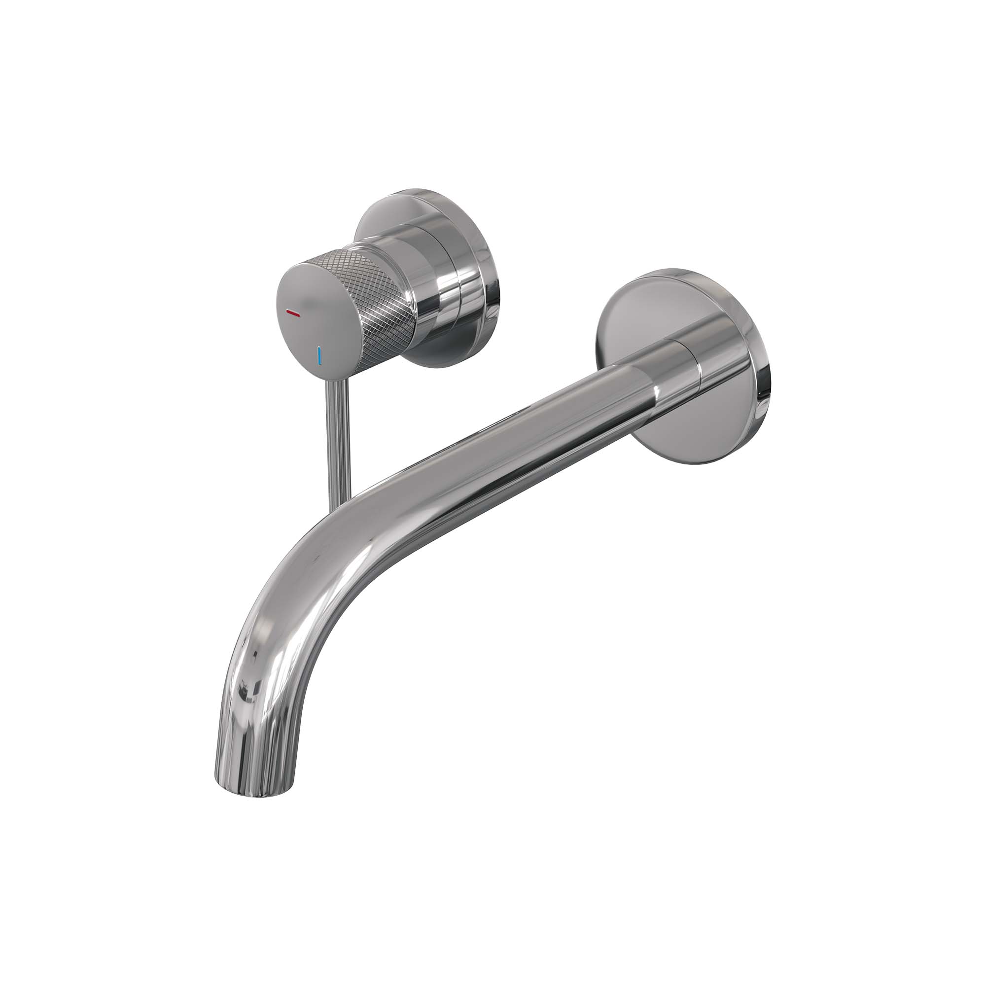 Brauer Carving inbouw wastafelkraan - gebogen uitloop - rozetten - hendel 1 links - chroom