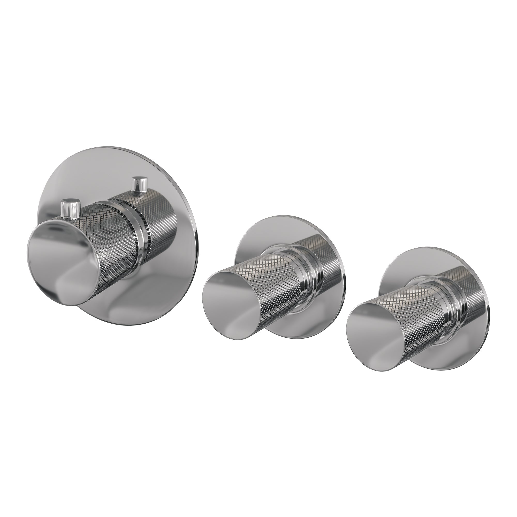 Brauer Carving inbouwthermostaat en 2 stopkranen met in- en afbouwdelen chroom