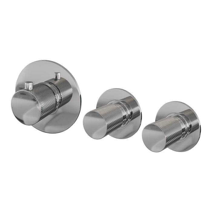 Brauer Carving inbouwthermostaat en 2 stopkranen met in- en afbouwdelen chroom
