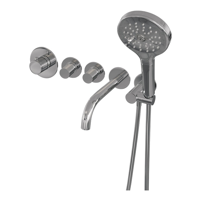 Brauer Carving inbouw badthermostaat met uitloop - 3-standen handdouche - chroom