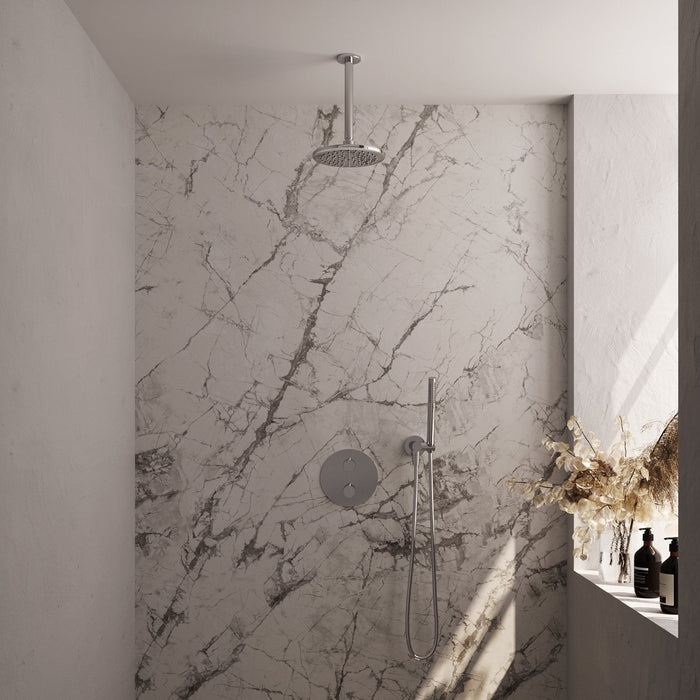 Brauer Edition inbouw regendoucheset 3-weg rond - 20cm hoofddouche - plafondarm - staafhanddouche - wandhouder - chroom