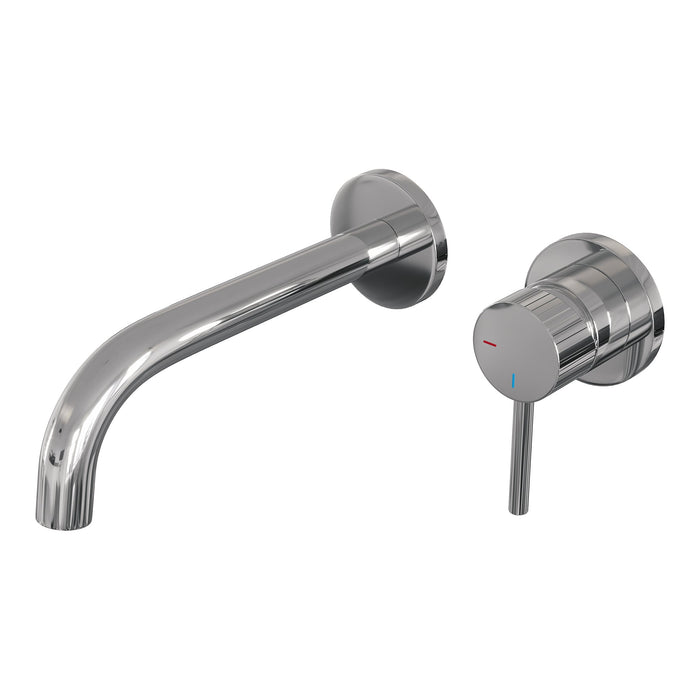 Brauer Stripe inbouw wastafelkraan - gebogen uitloop - rozetten - hendel 1 rechts - chroom