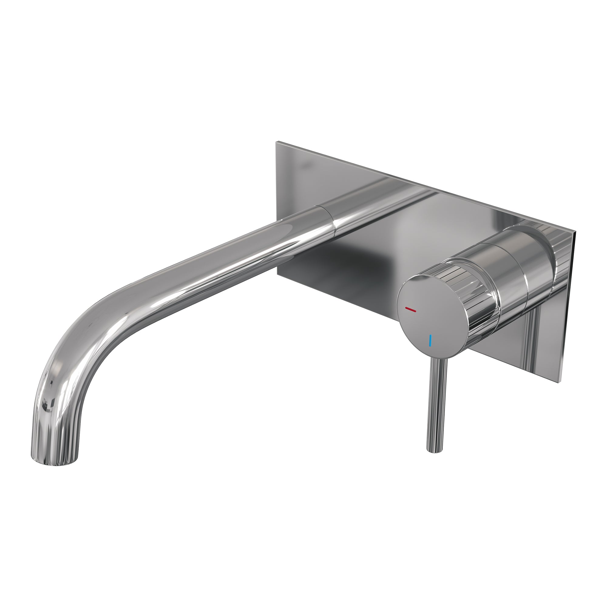 Brauer Stripe inbouw wastafelkraan - gebogen uitloop - achterplaat - hendel 1 rechts - chroom