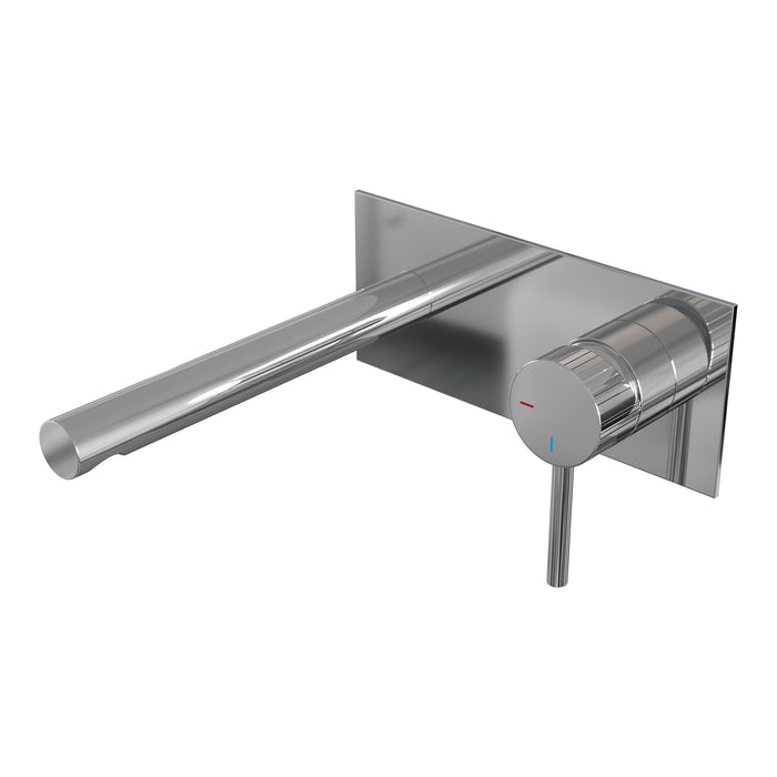 Brauer Stripe inbouw wastafelkraan - rechte uitloop - achterplaat - hendel 1 rechts - chroom