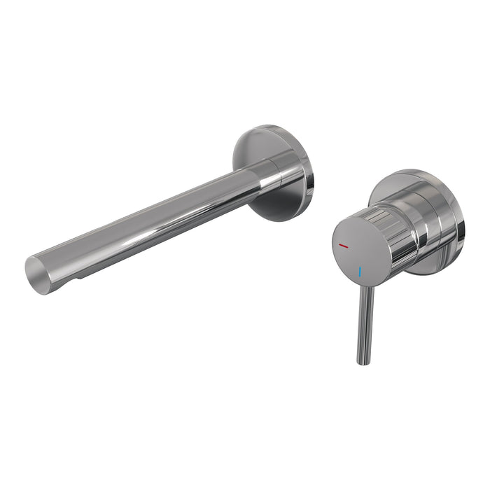 Brauer Stripe inbouw wastafelkraan - rechte uitloop - rozetten - hendel 1 rechts - chroom