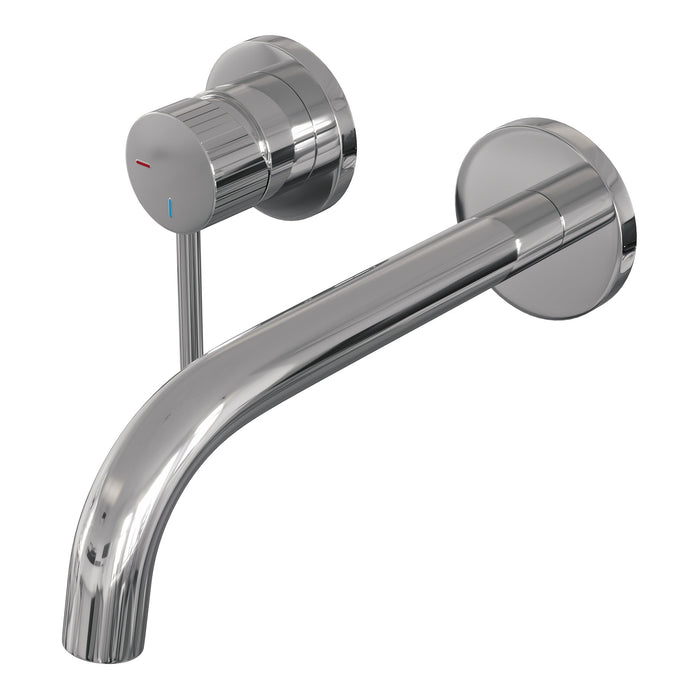 Brauer Stripe inbouw wastafelkraan - gebogen uitloop - rozetten - hendel 1 links - chroom