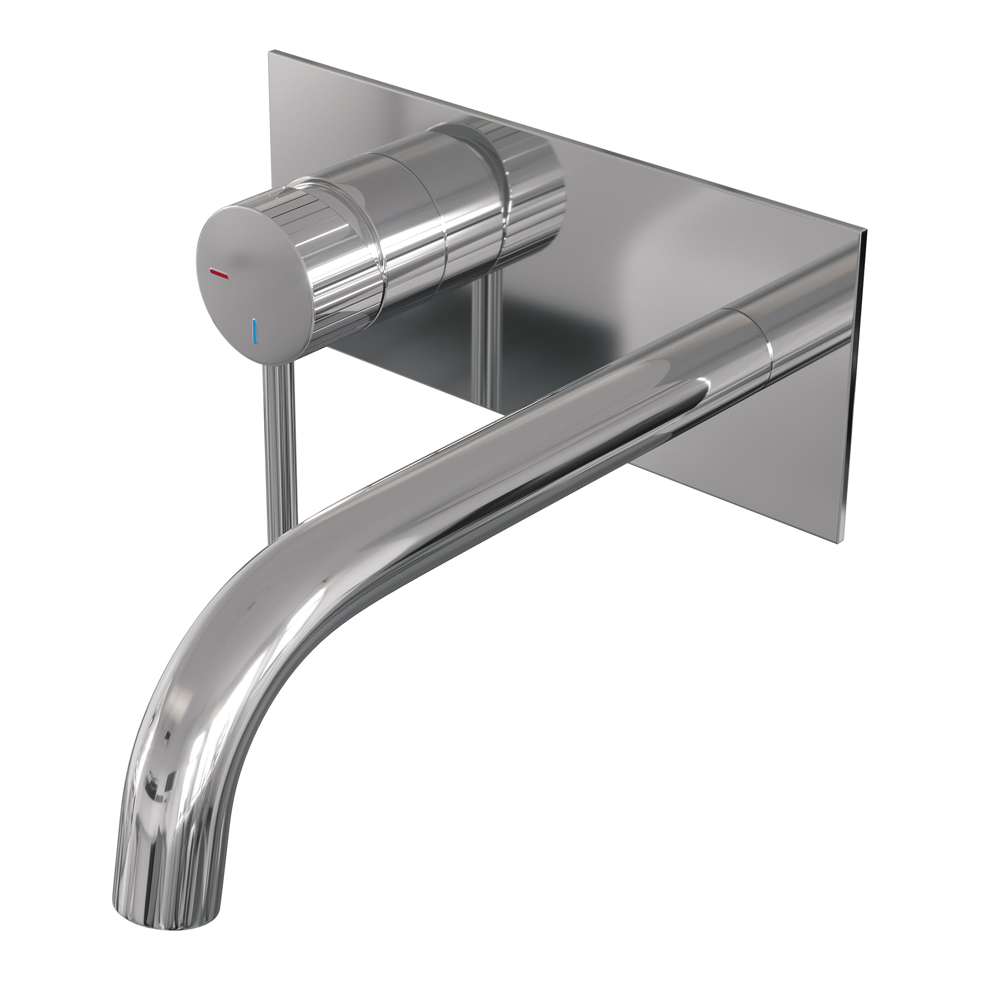 Brauer Stripe inbouw wastafelkraan - gebogen uitloop - achterplaat - hendel 1 links - chroom