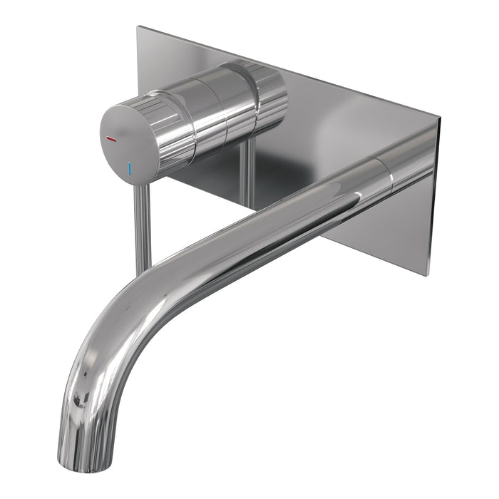 Brauer Stripe inbouw wastafelkraan - gebogen uitloop - achterplaat - hendel 1 links - chroom