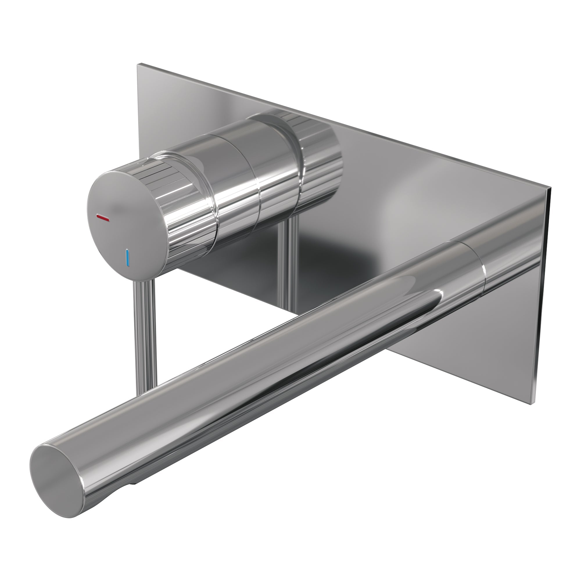 Brauer Stripe inbouw wastafelkraan - rechte uitloop - achterplaat - hendel 1 links - chroom
