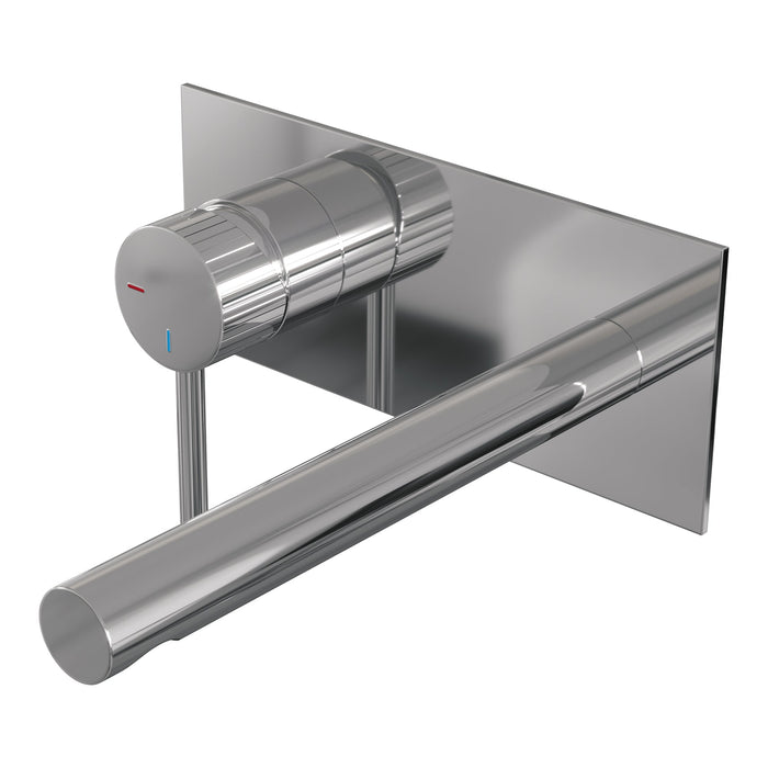 Brauer Stripe inbouw wastafelkraan - rechte uitloop - achterplaat - hendel 1 links - chroom