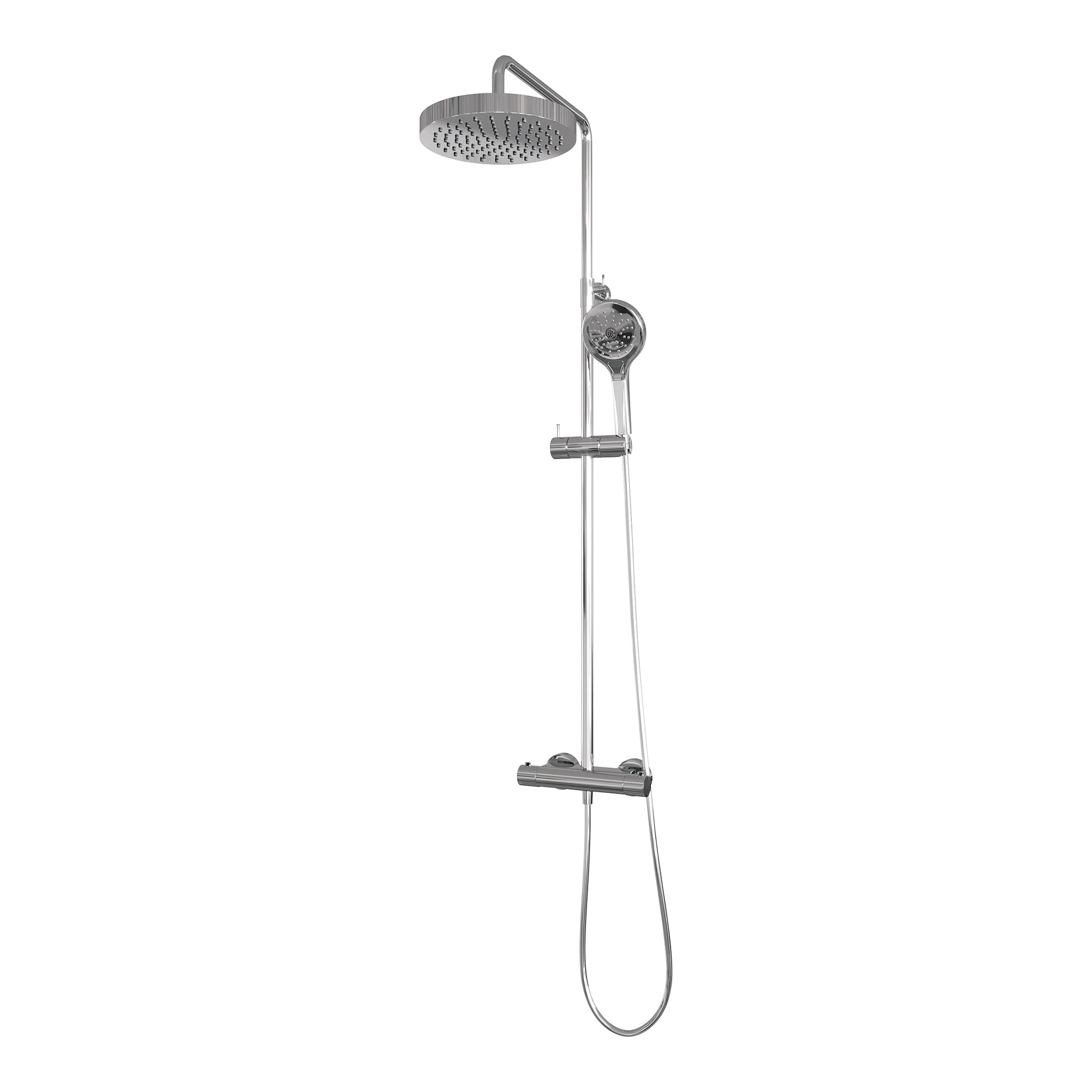 Brauer Stripe opbouw regendoucheset - 3-standen handdouche - chroom