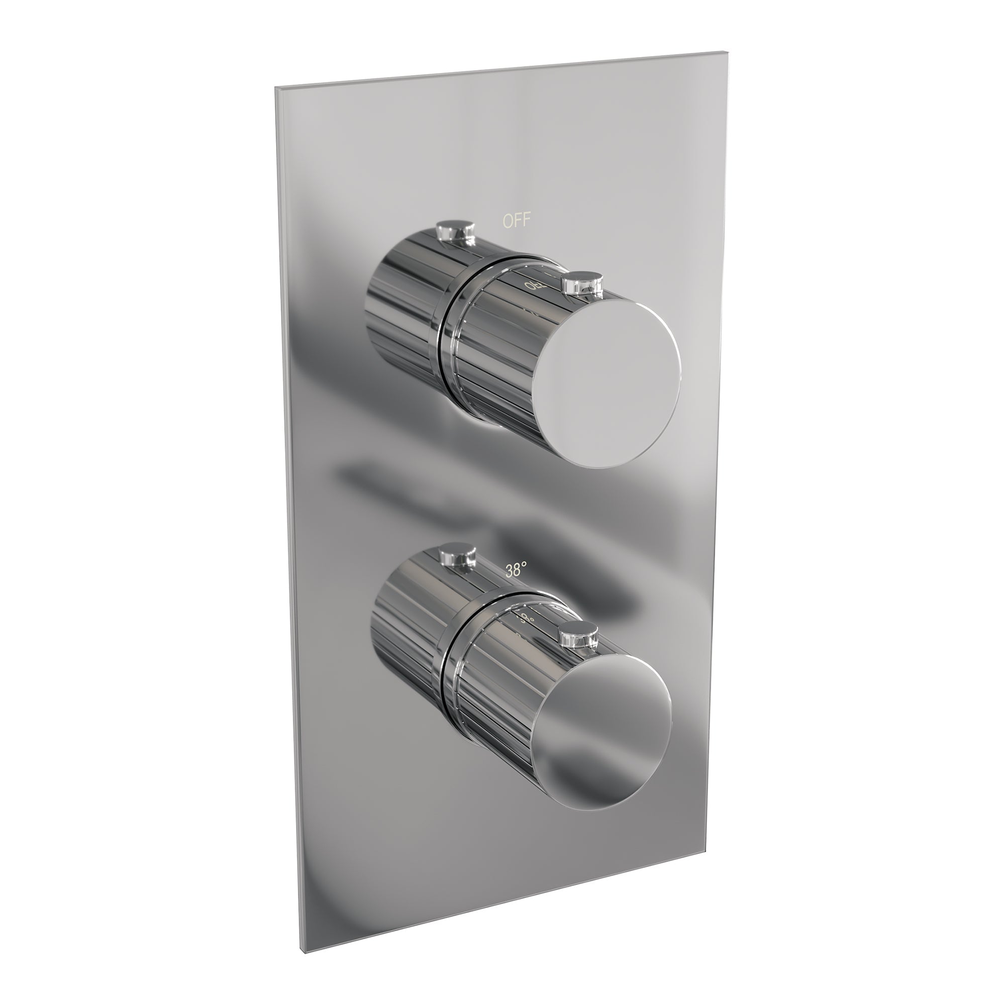 Brauer Stripe 3-weg inbouwthermostaat rechthoekig - chroom