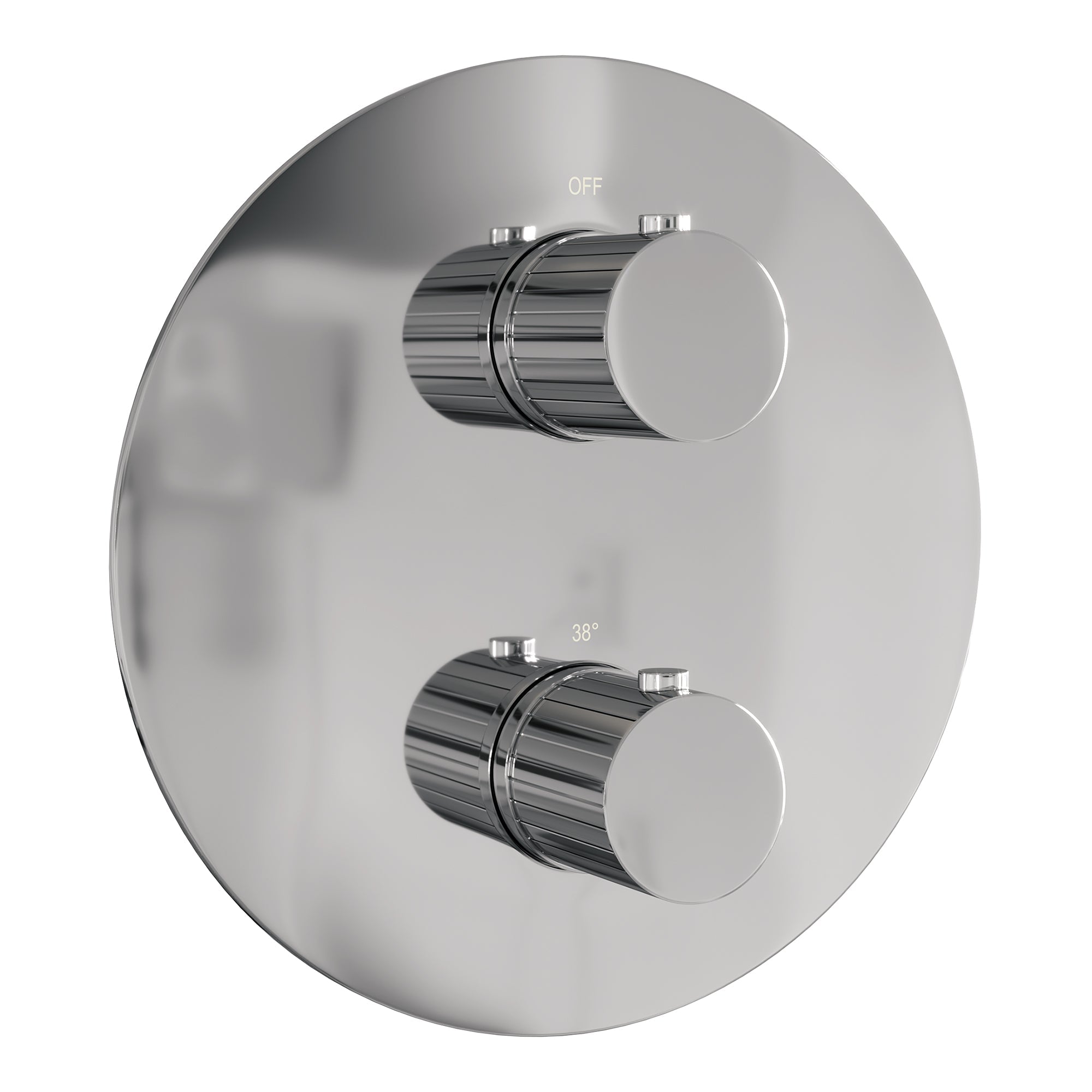 Brauer Stripe 3-weg inbouwthermostaat rond - chroom