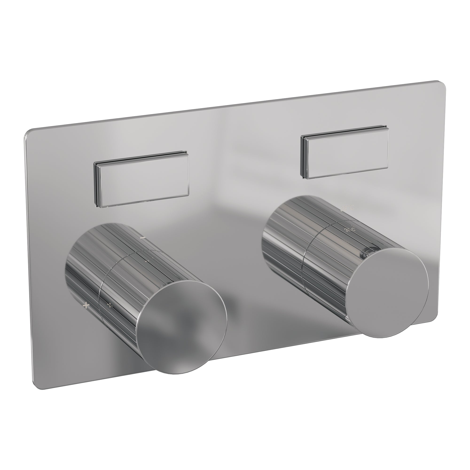 Brauer Stripe 2-weg inbouwthermostaat met drukknoppen - chroom