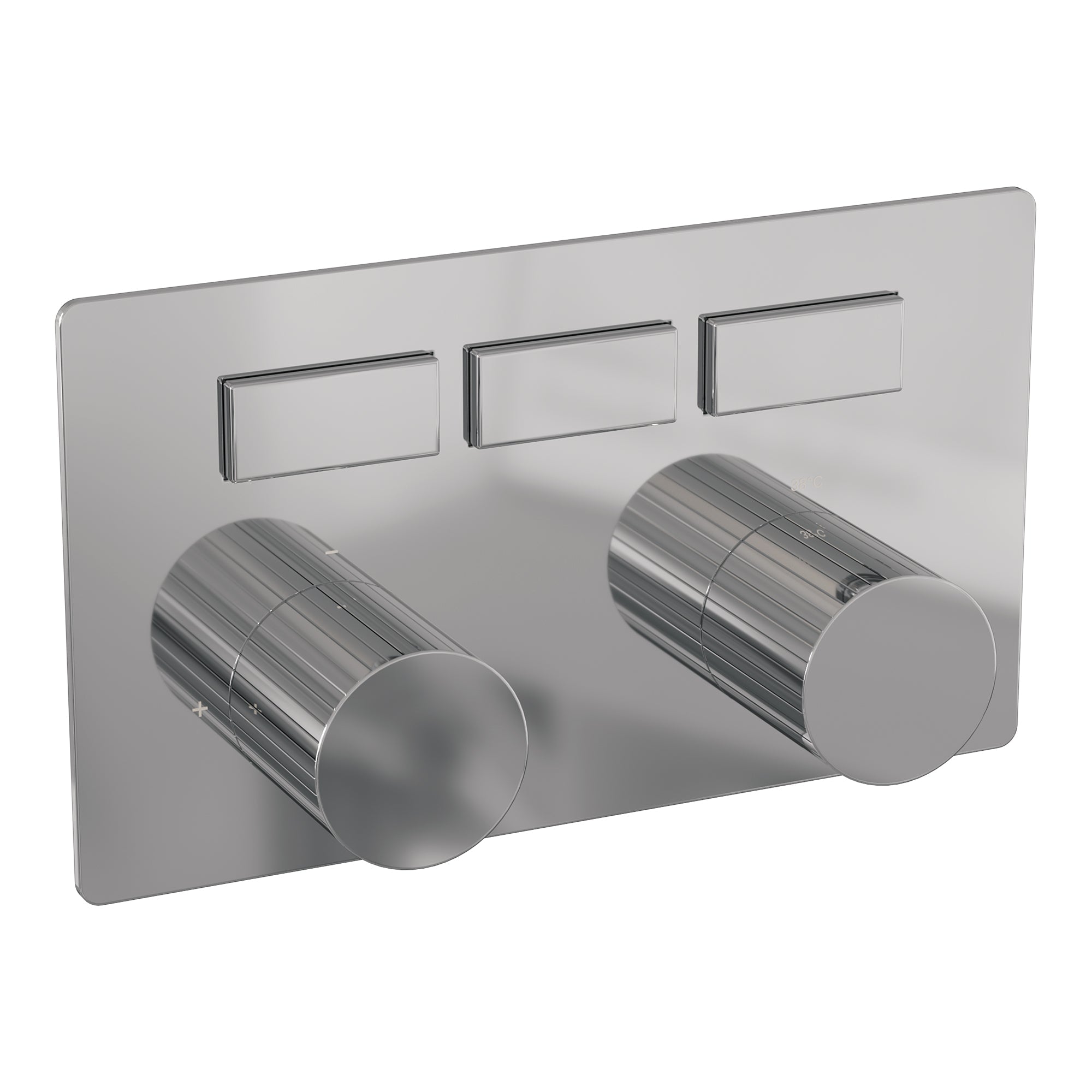 Brauer Stripe 3-weg inbouwthermostaat met drukknoppen - chroom