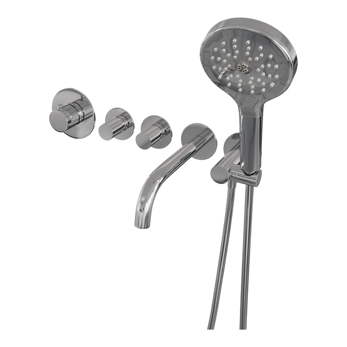 Brauer Stripe inbouw badthermostaat met uitloop - 3-standen handdouche - chroom