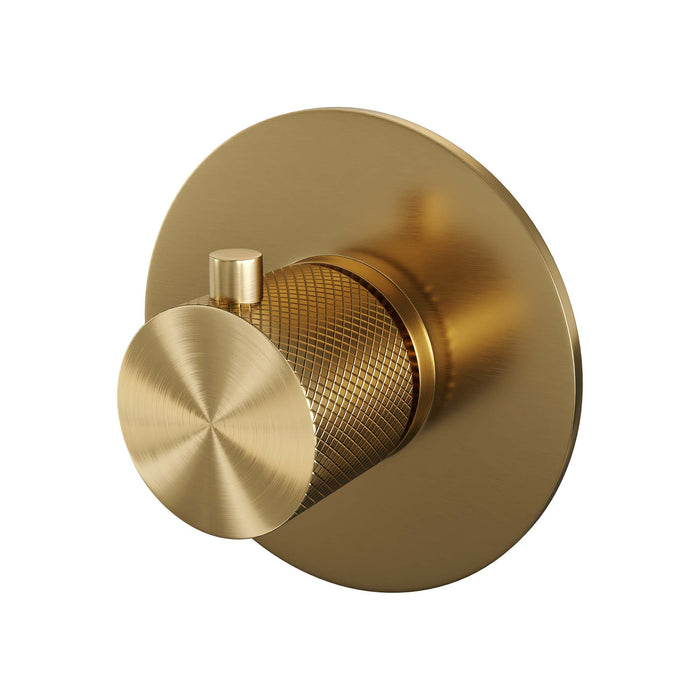 Brauer Carving losse inbouwthermostaat met in- en afbouwdelen Geborsteld Goud PVD