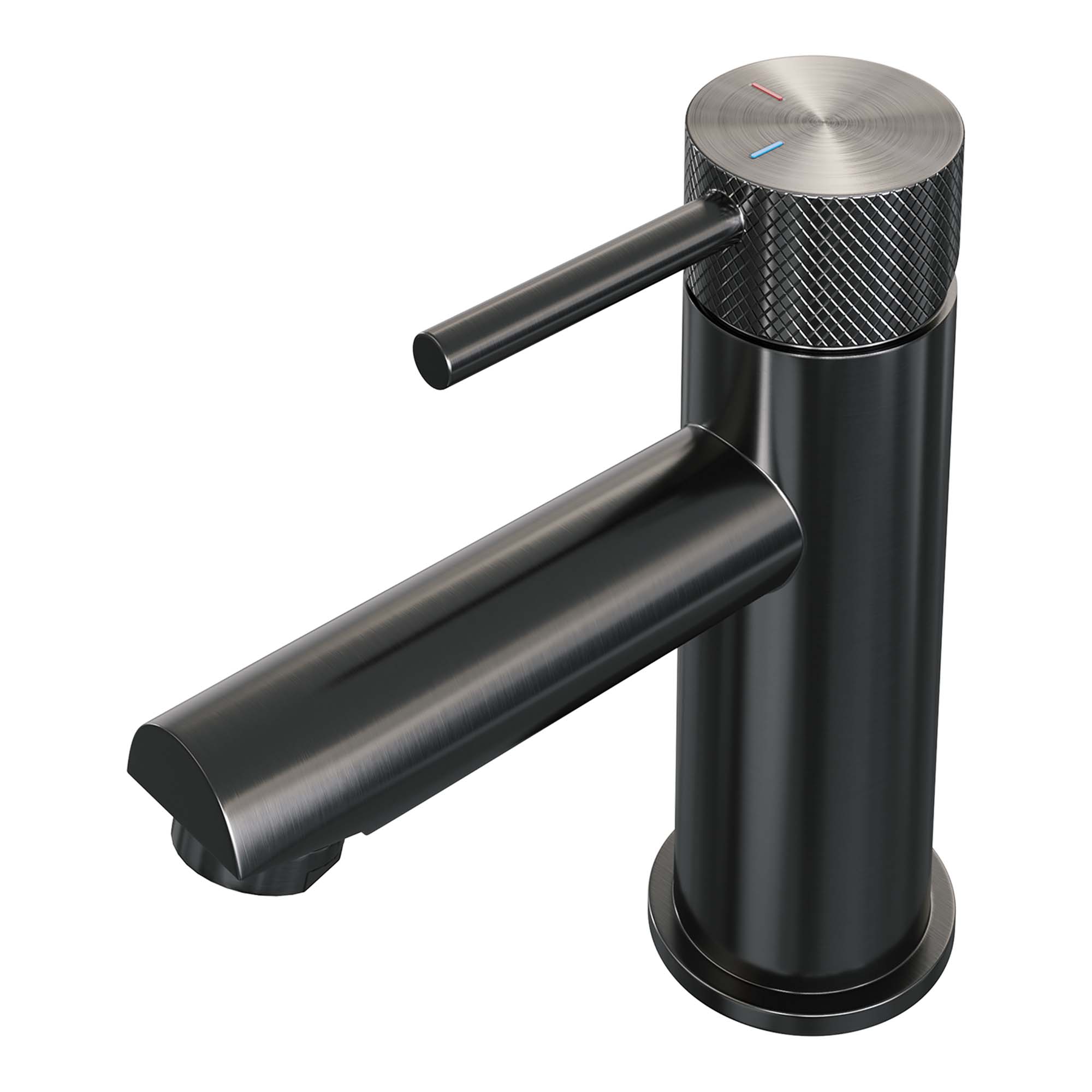 Brauer Carving wastafelkraan - hendel 1 - Geborsteld Gunmetal PVD