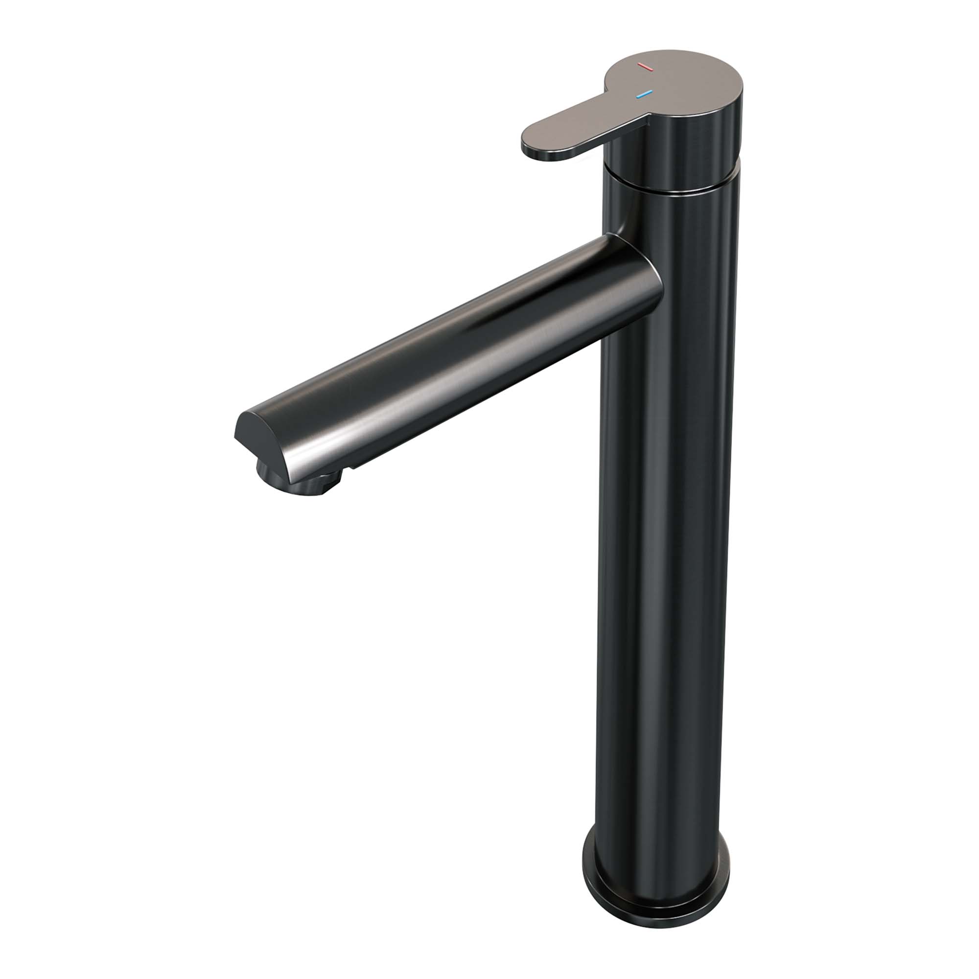 Brauer Edition wastafelkraan verhoogd - hendel 4 - Geborsteld Gunmetal PVD