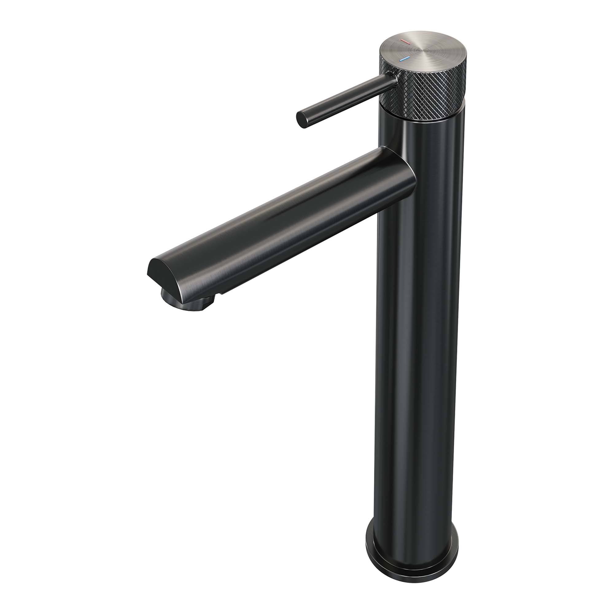 Brauer Carving wastafelkraan verhoogd - hendel 1 - Geborsteld Gunmetal PVD
