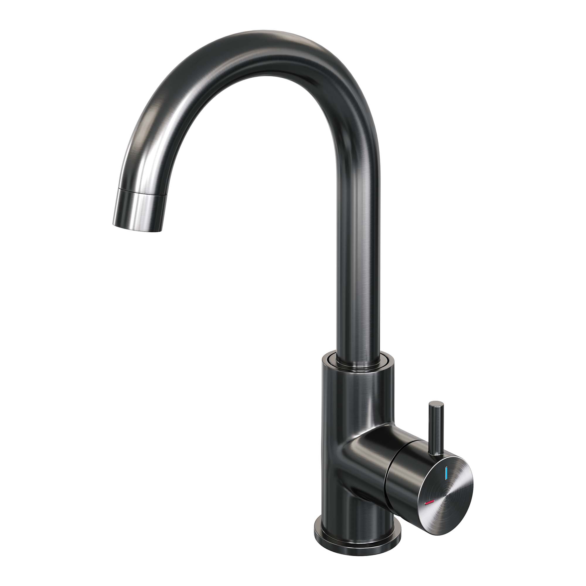 Brauer Edition wastafelkraan hoog - hendel 5 - Geborsteld Gunmetal PVD