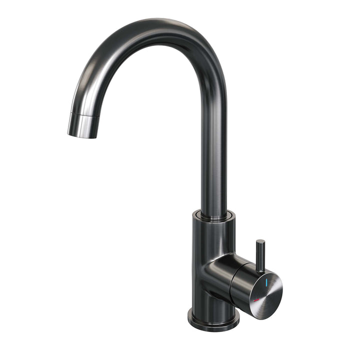 Brauer Edition wastafelkraan hoog - hendel 5 - Geborsteld Gunmetal PVD