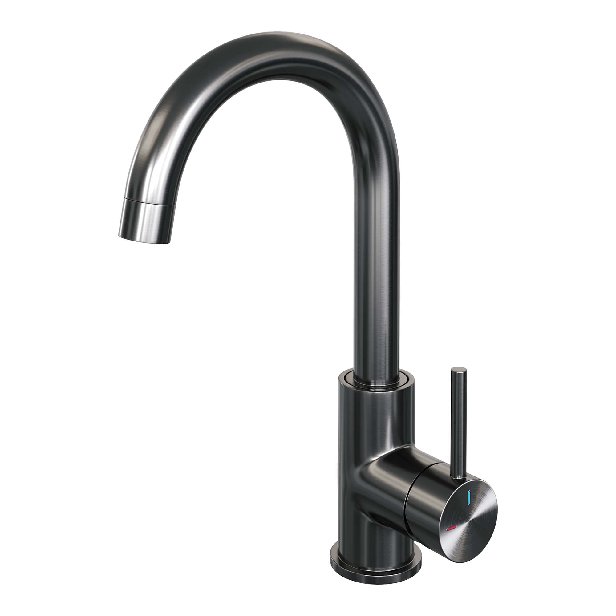 Brauer Edition wastafelkraan hoog - hendel 1 - Geborsteld Gunmetal PVD