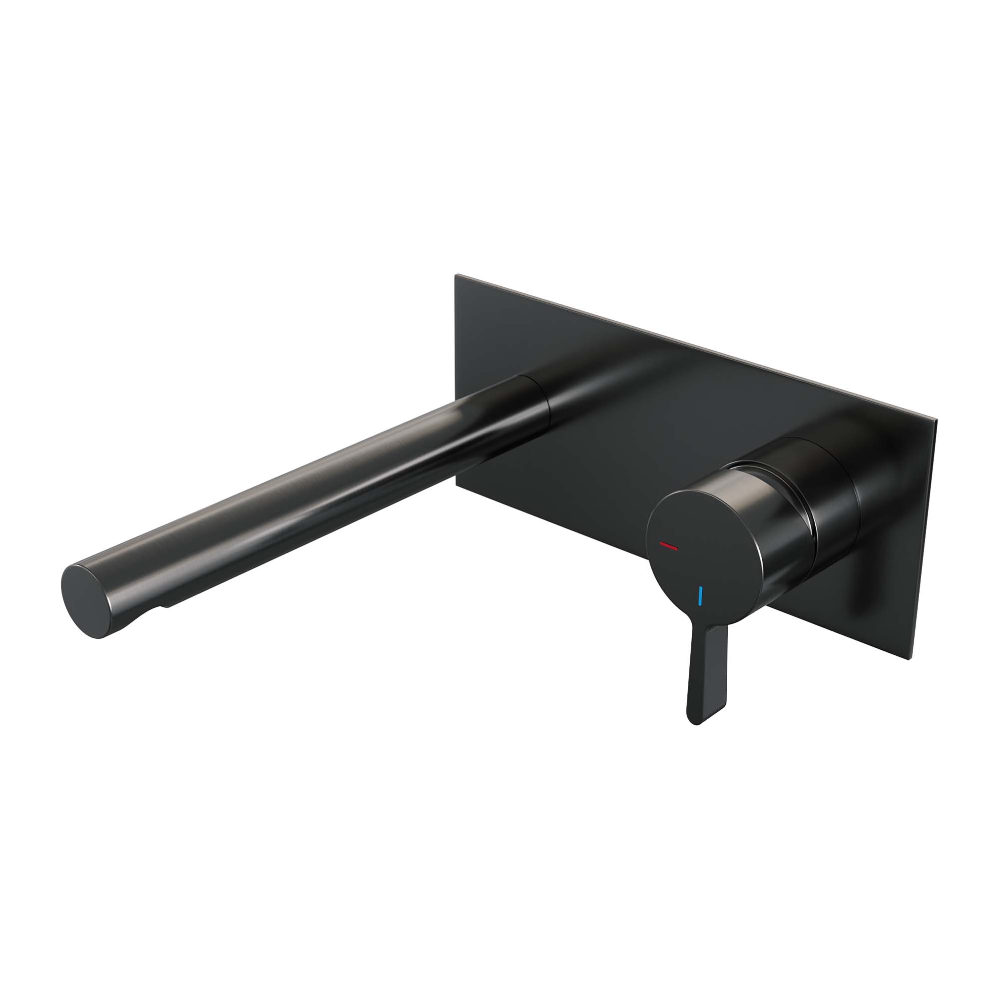 Brauer Edition inbouw wastafelkraan - rechte uitloop - achterplaat - hendel 2 rechts - Geborsteld Gunmetal PVD