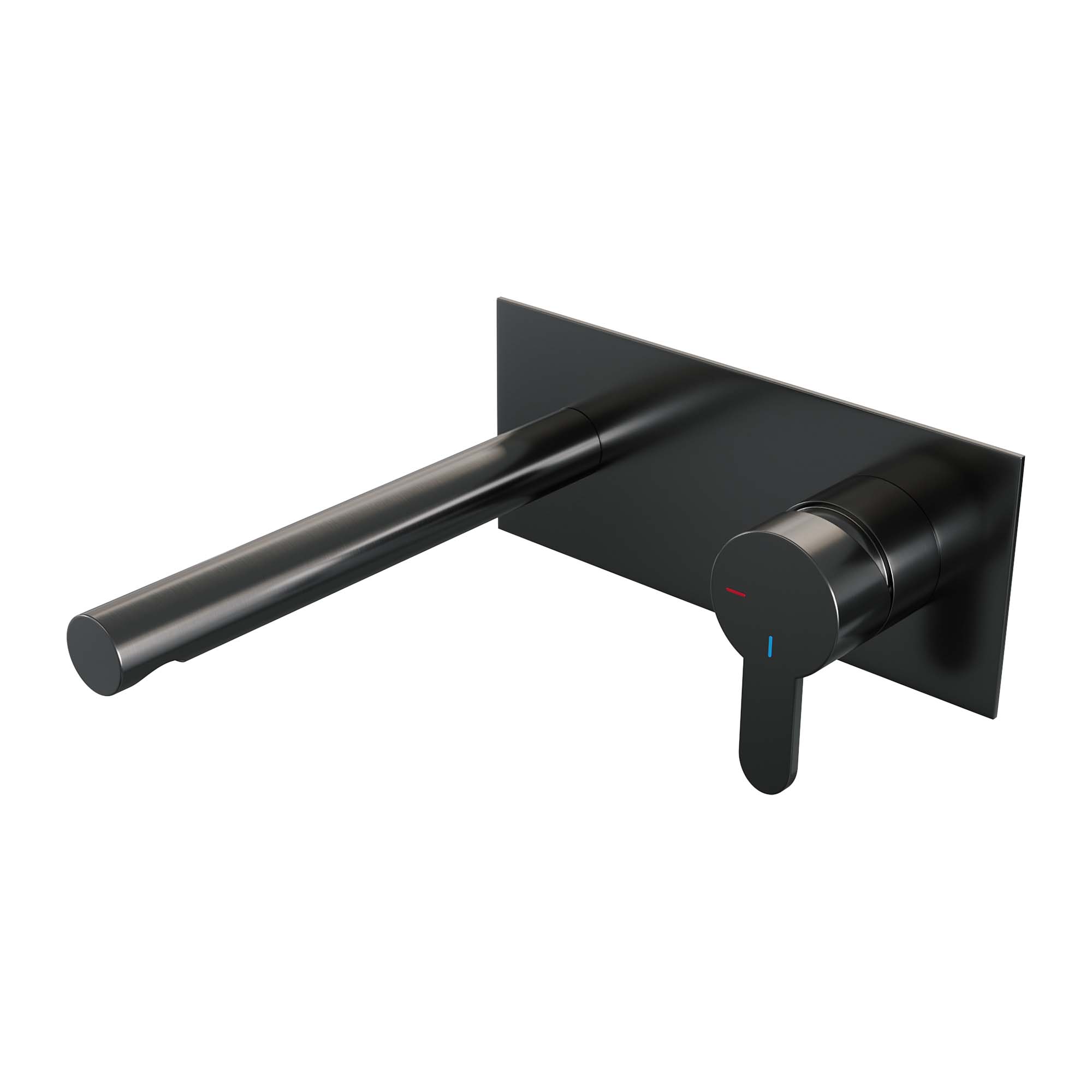 Brauer Edition inbouw wastafelkraan - rechte uitloop - achterplaat - hendel 4 rechts - Geborsteld Gunmetal PVD