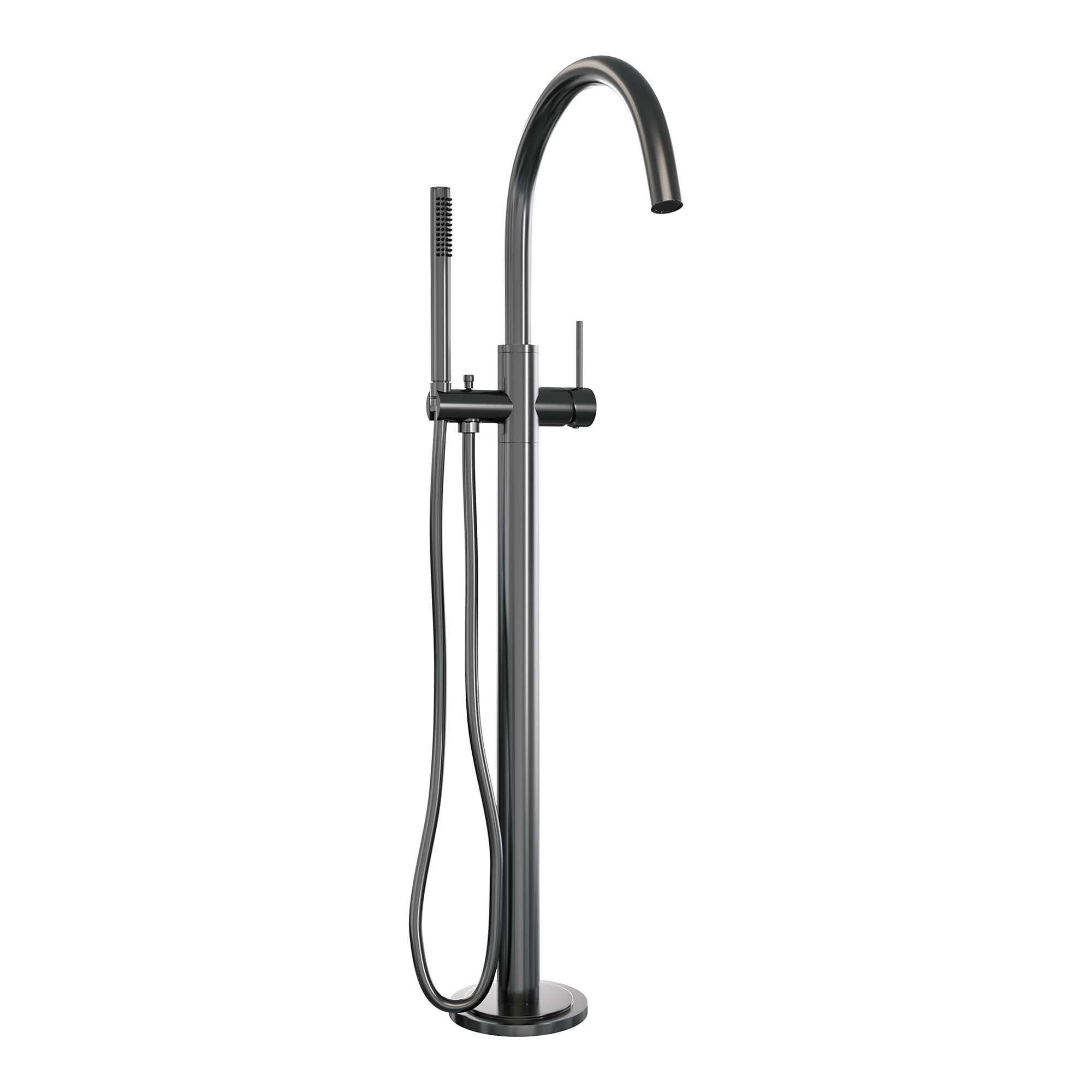 Brauer Edition vrijstaande badkraan - staafhanddouche - Geborsteld Gunmetal PVD