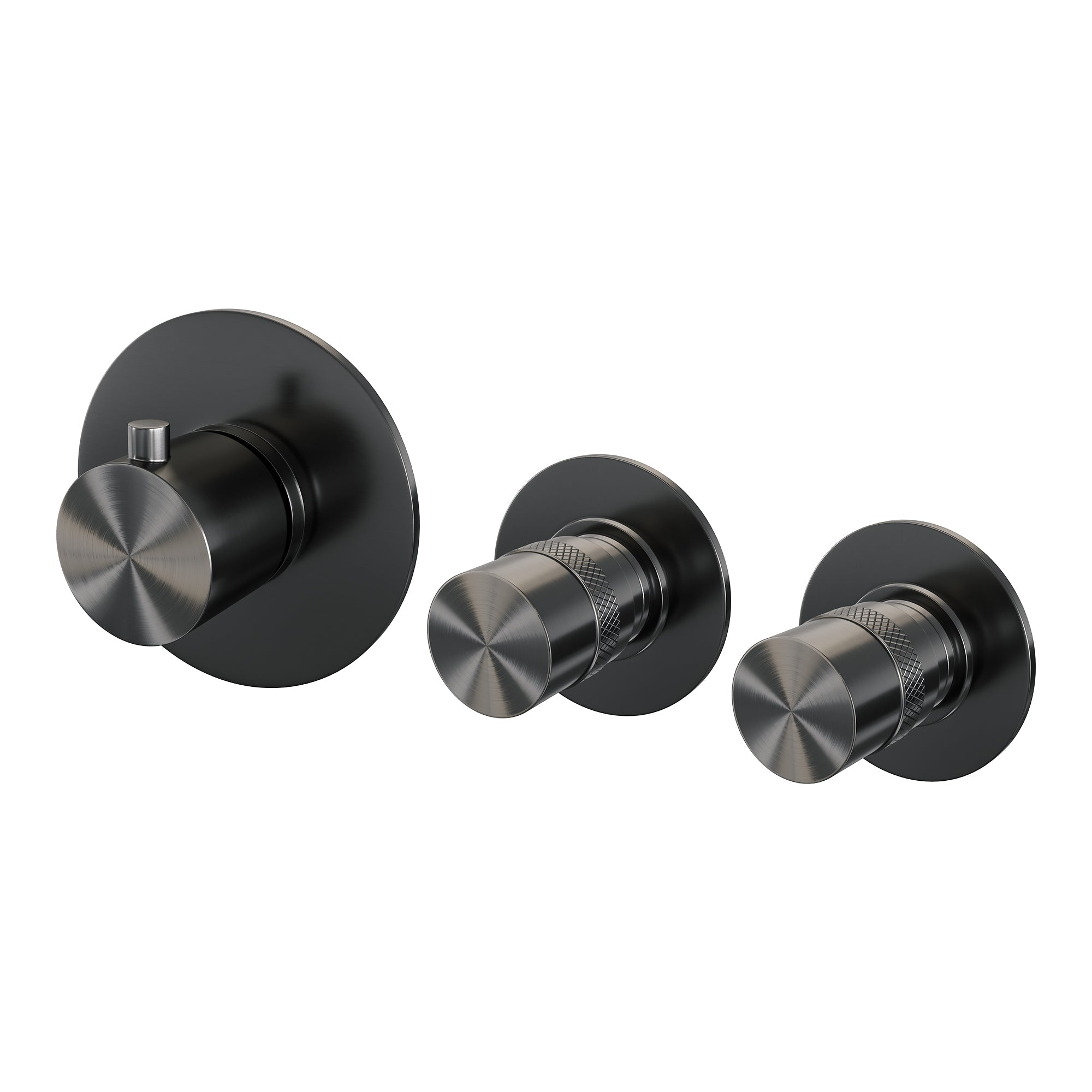Brauer Edition inbouwthermostaat met 2 stopkranen Geborsteld Gunmetal PVD