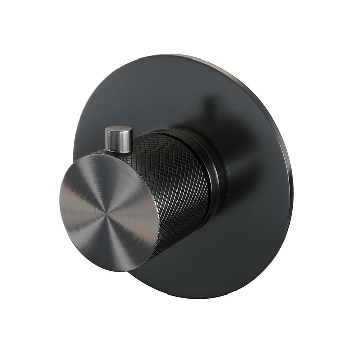 Brauer Carving losse inbouwthermostaat met in- en afbouwdelen Geborsteld Gunmetal PVD