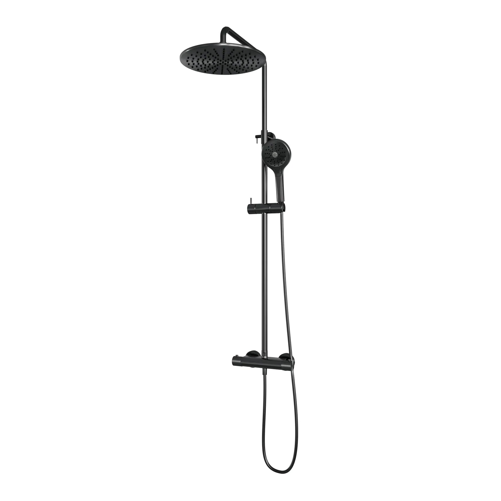 Brauer Carving stortdoucheset - hoofddouche 30cm - ronde handdouche - Geborsteld Gunmetal PVD