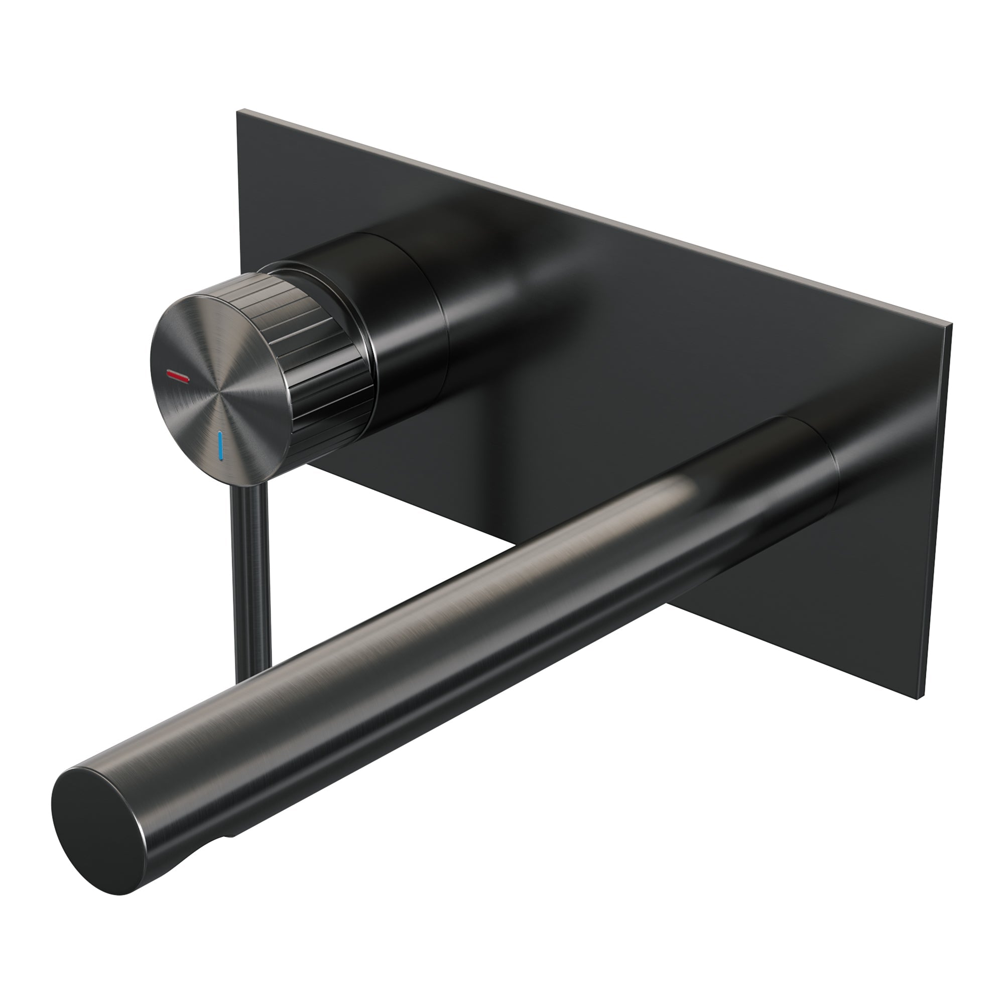 Brauer Stripe inbouw wastafelkraan - rechte uitloop - achterplaat - hendel 1 links - Geborsteld Gunmetal PVD