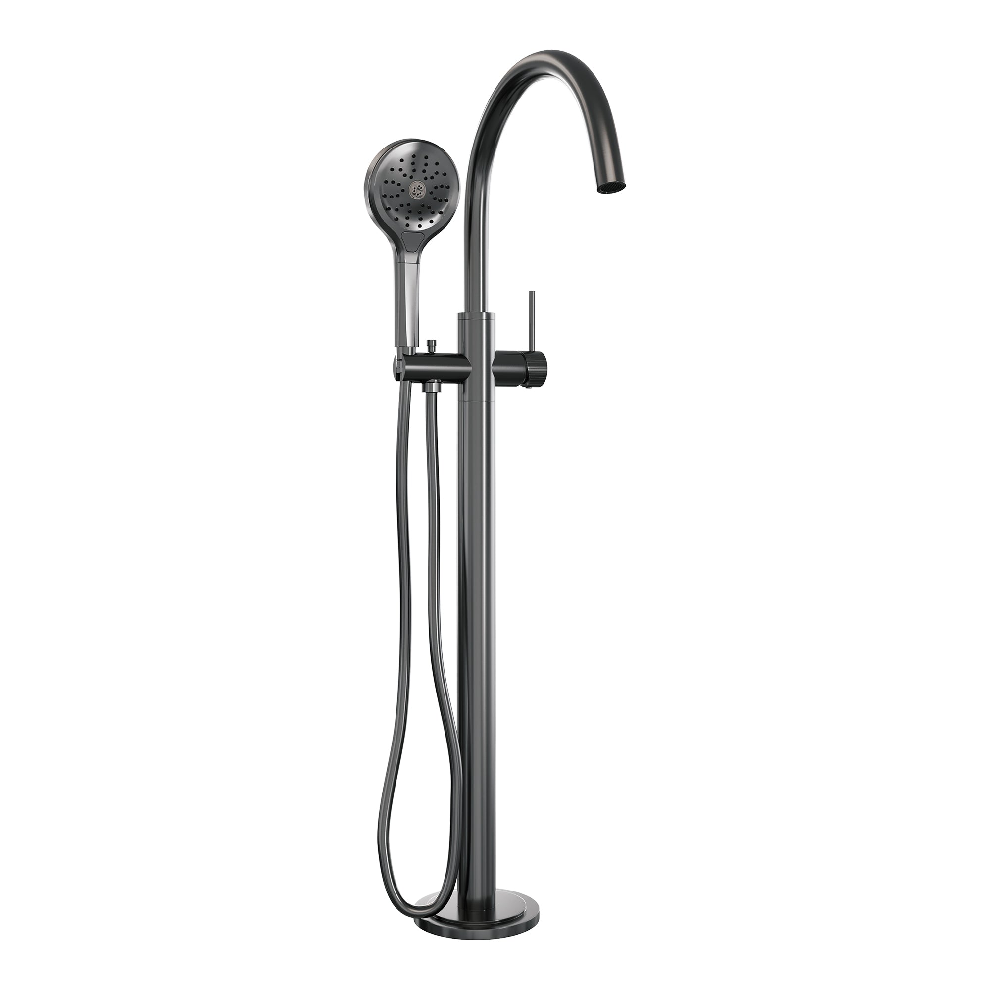 Brauer Stripe vrijstaande badmengkraan - 3-standen handdouche - Geborsteld Gunmetal PVD