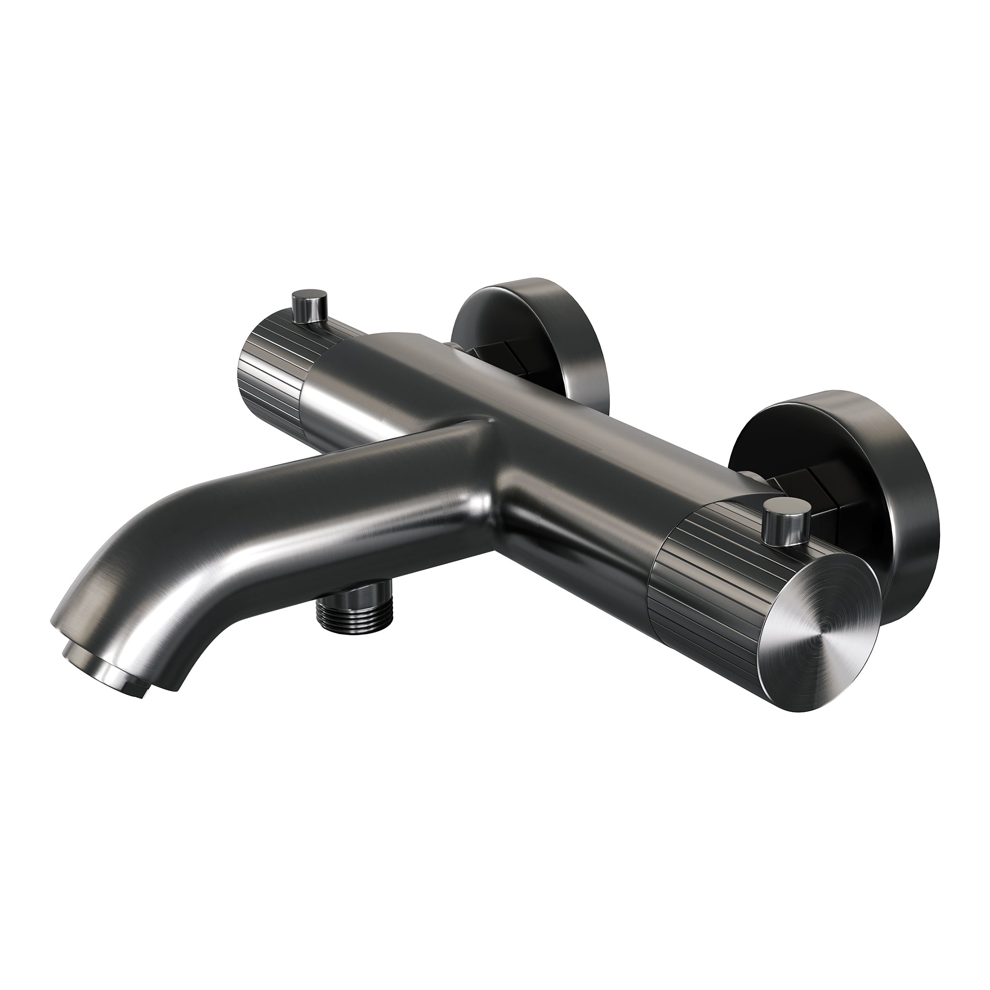 Brauer Stripe opbouw bad thermostaatkraan - Geborsteld Gunmetal PVD