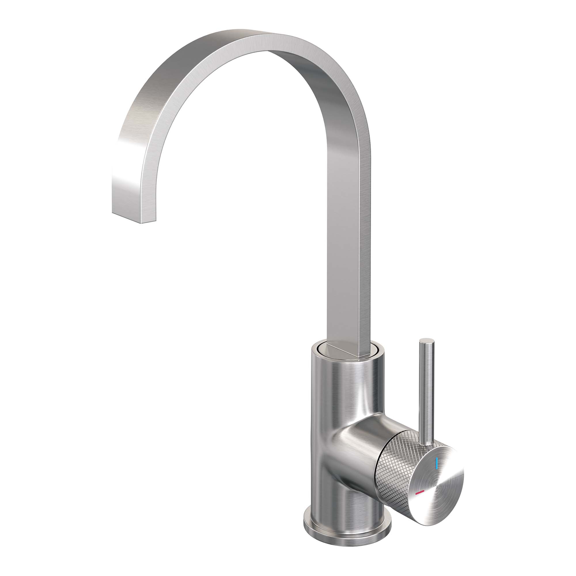 Brauer Carving wastafelkraan hoog cascade - hendel 1 - geborsteld RVS PVD