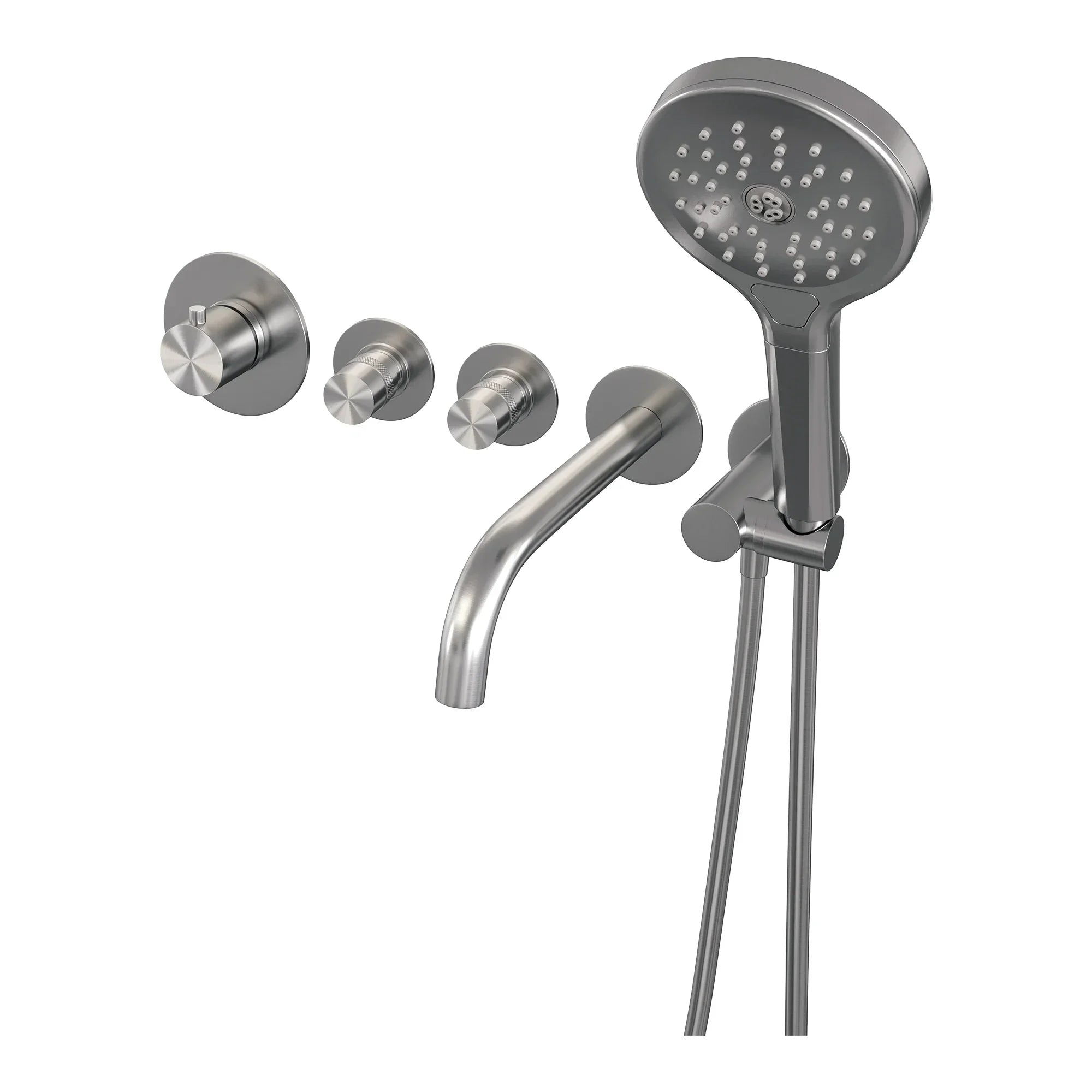 Brauer Edition inbouw badthermostaat met uitloop - 3-standen handdouche - geborsteld RVS PVD