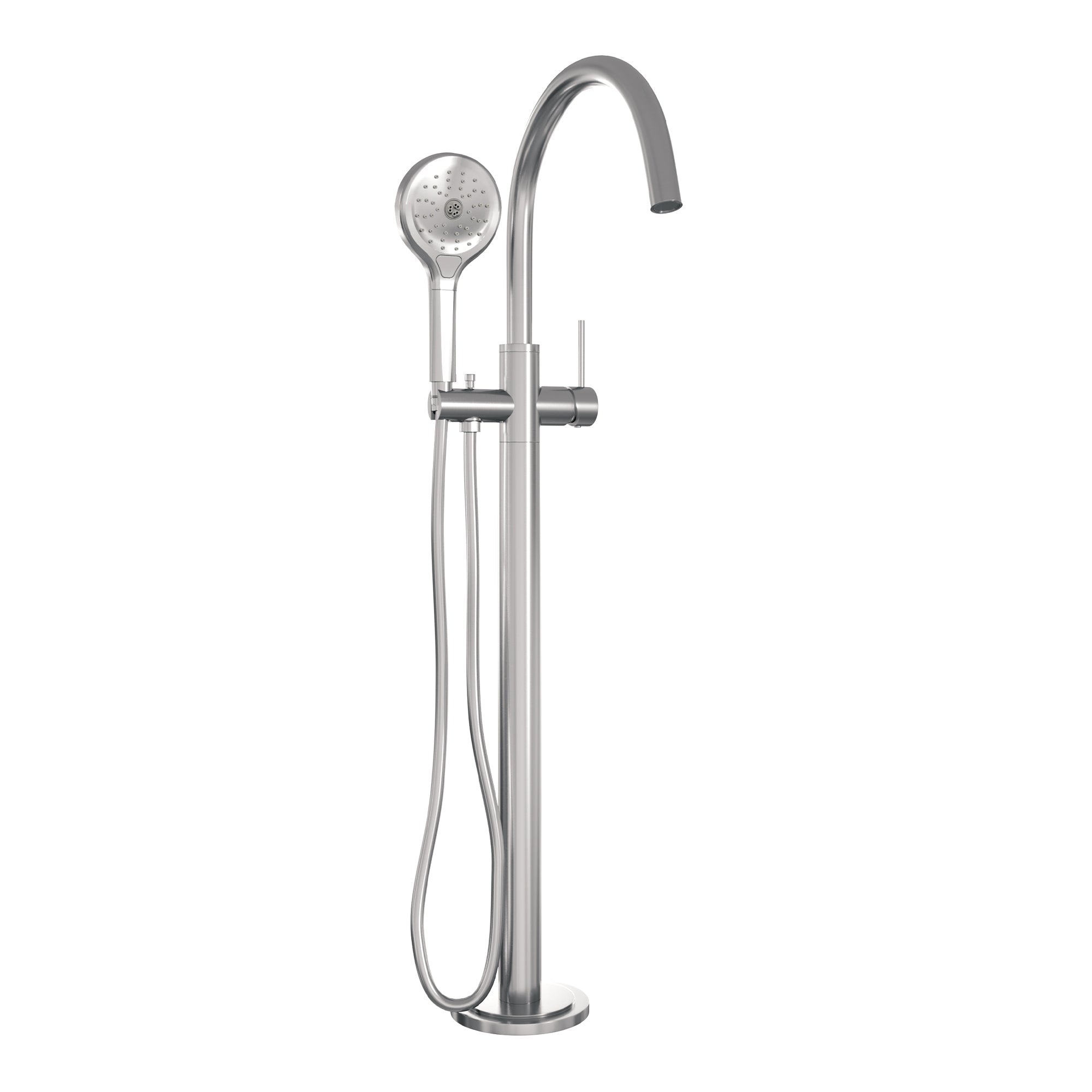 Brauer Edition vrijstaande badkraan - 3 standen handdouche - geborsteld RVS PVD