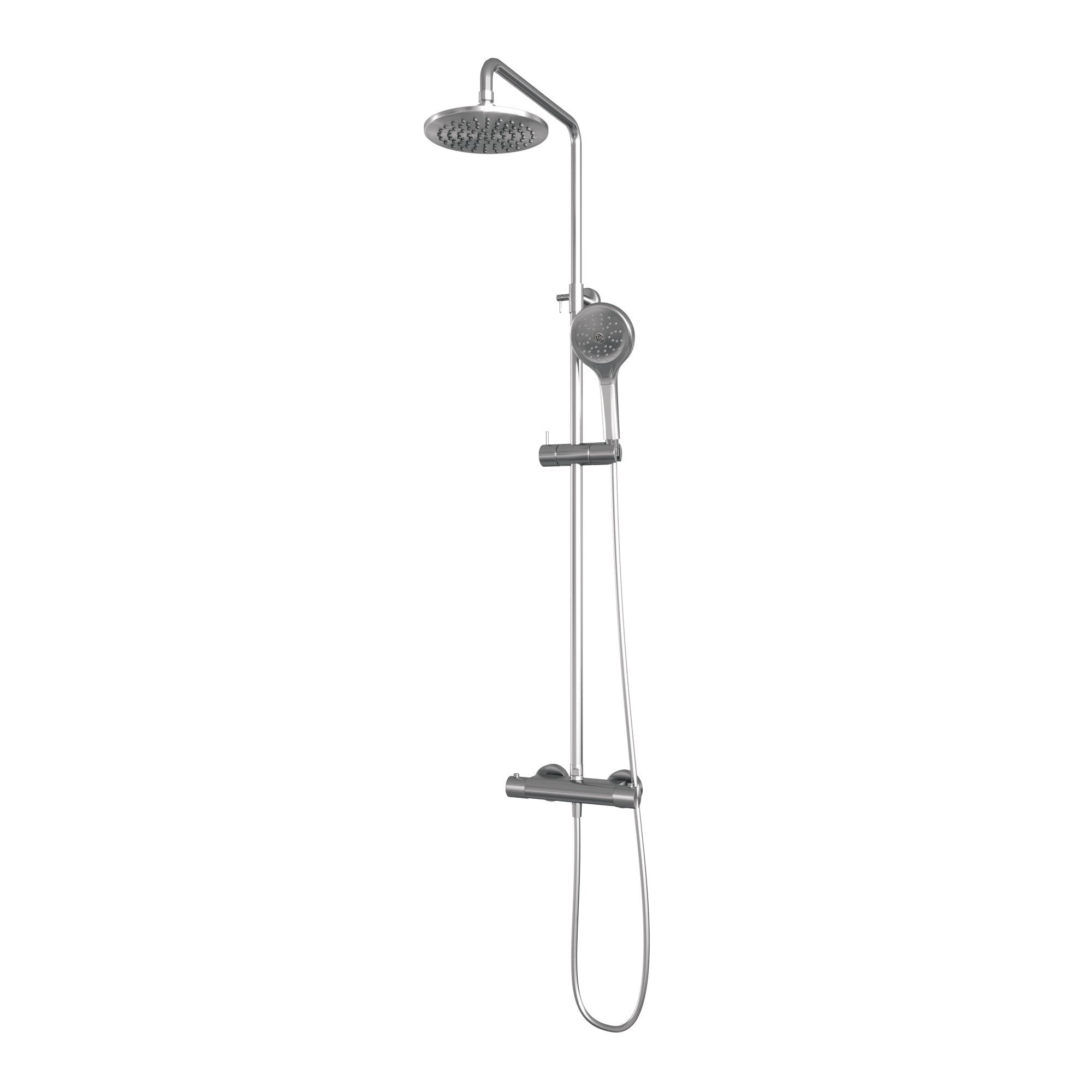 Brauer Carving stortdoucheset - hoofddouche 20cm - ronde handdouche - geborsteld RVS PVD