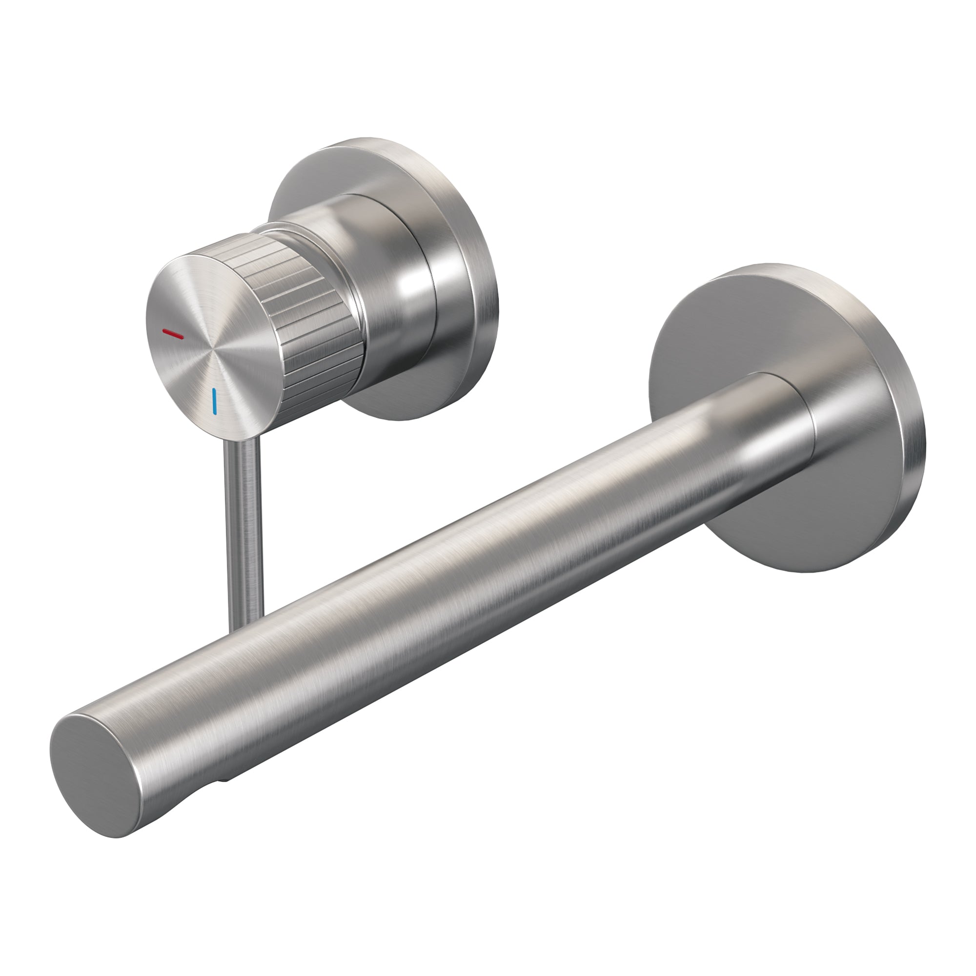 Brauer Stripe inbouw wastafelkraan - rechte uitloop - rozetten - hendel 1 links - geborsteld RVS PVD