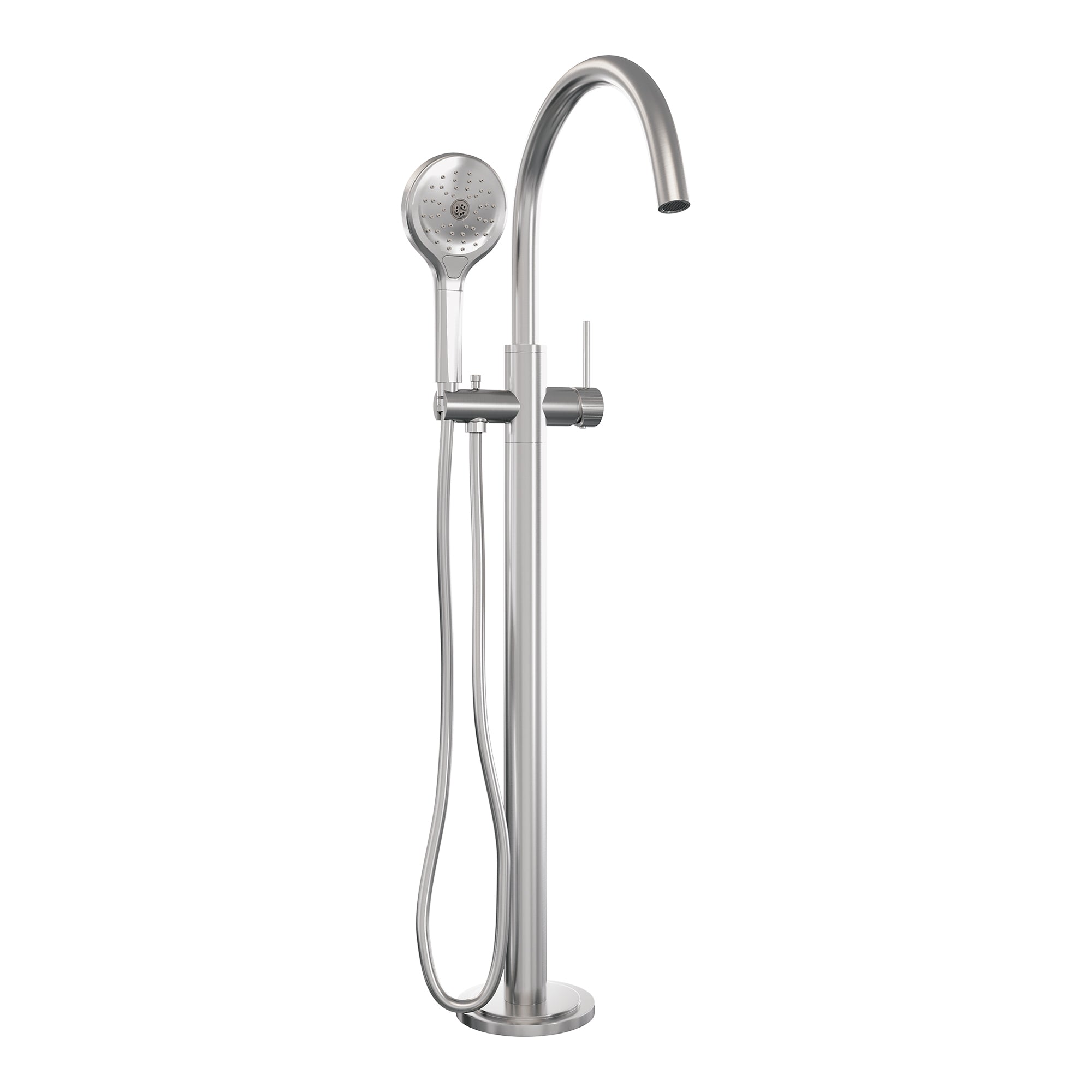 Brauer Stripe vrijstaande badmengkraan - 3-standen handdouche - geborsteld RVS PVD