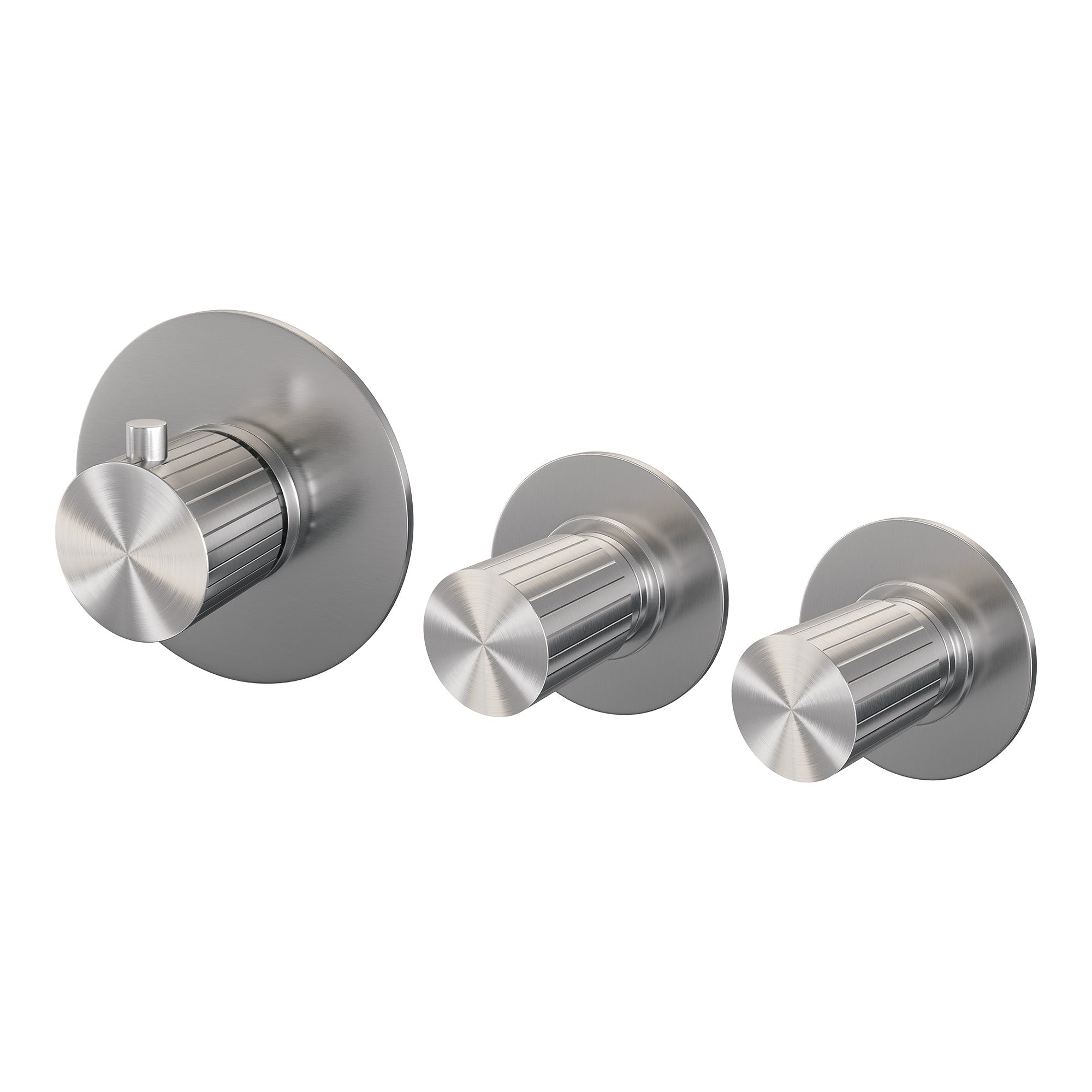 Brauer Stripe inbouwthermostaat met 2 stopkranen - geborsteld RVS PVD