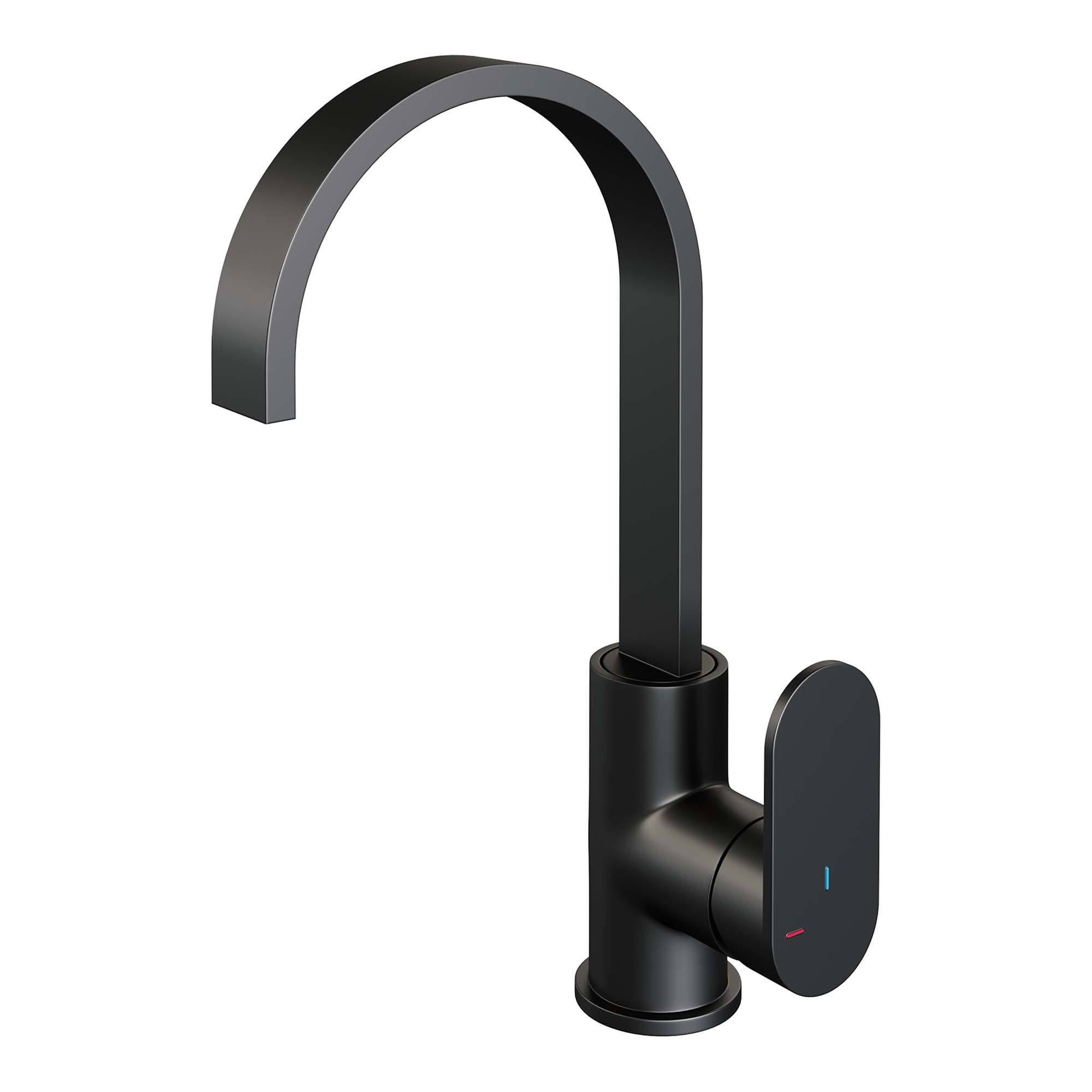 Brauer Edition wastafelkraan hoog cascade - hendel 3 - Mat Zwart