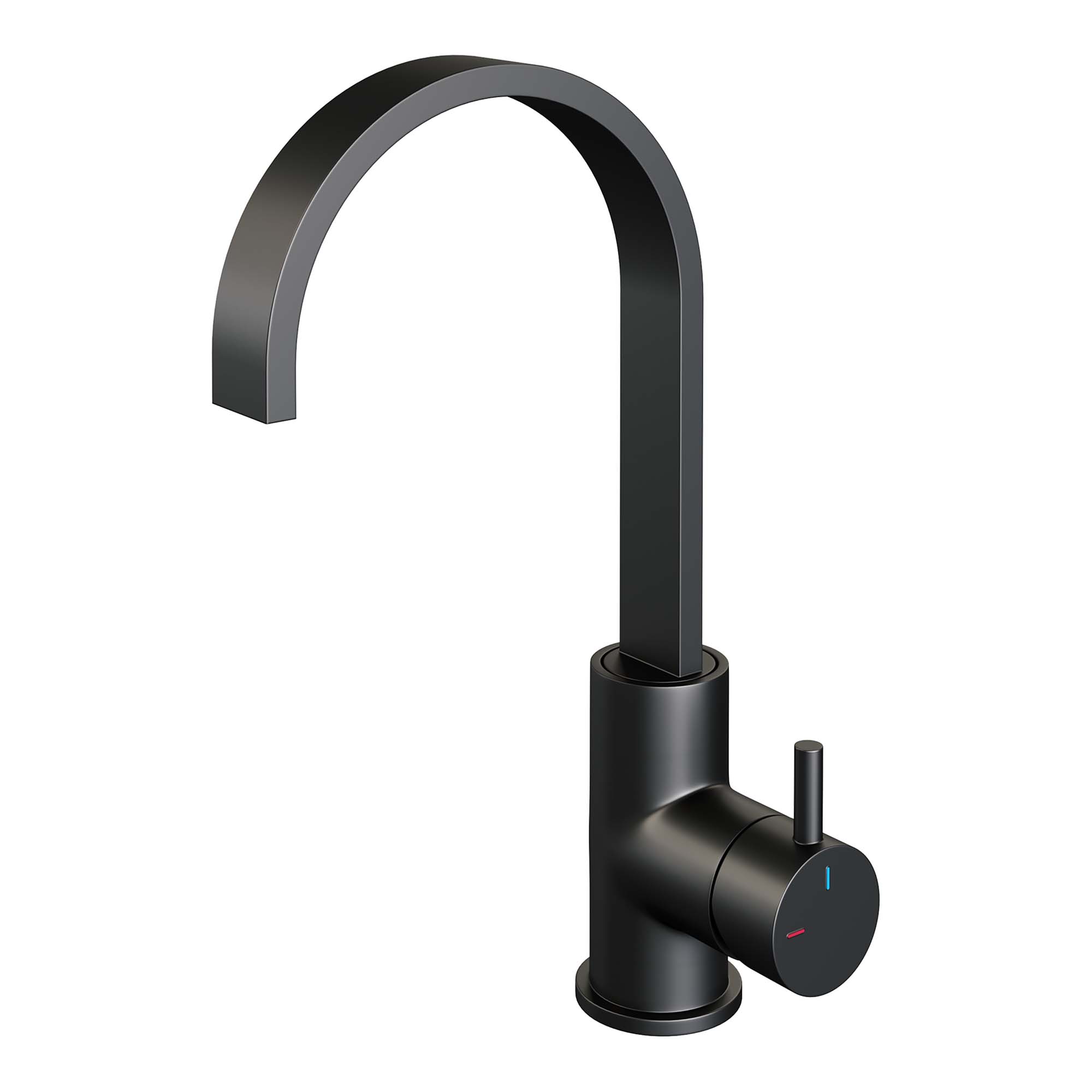 Brauer Edition wastafelkraan hoog cascade - hendel 5 - Mat Zwart