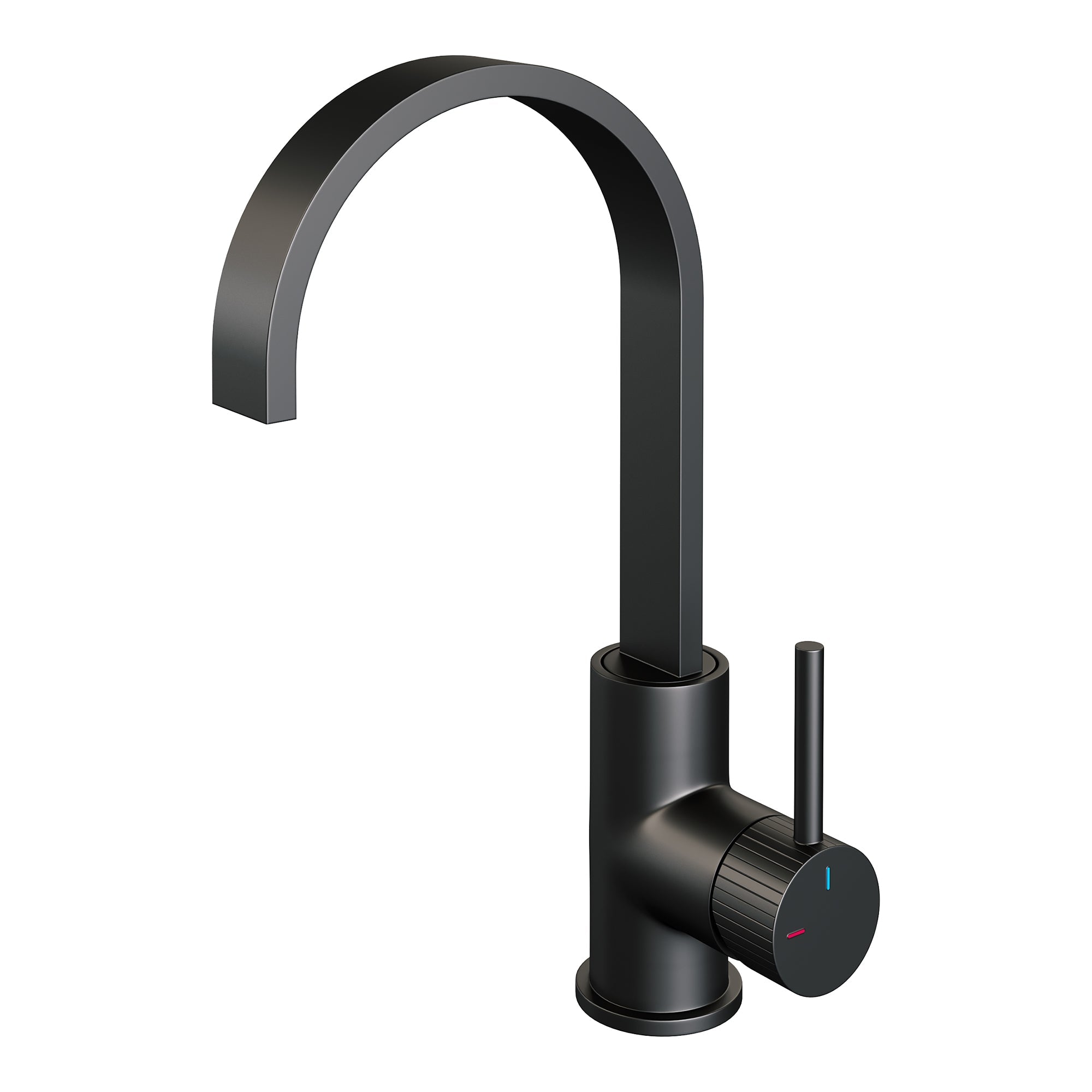 Brauer Stripe wastafelkraan hoog cascade - Mat Zwart