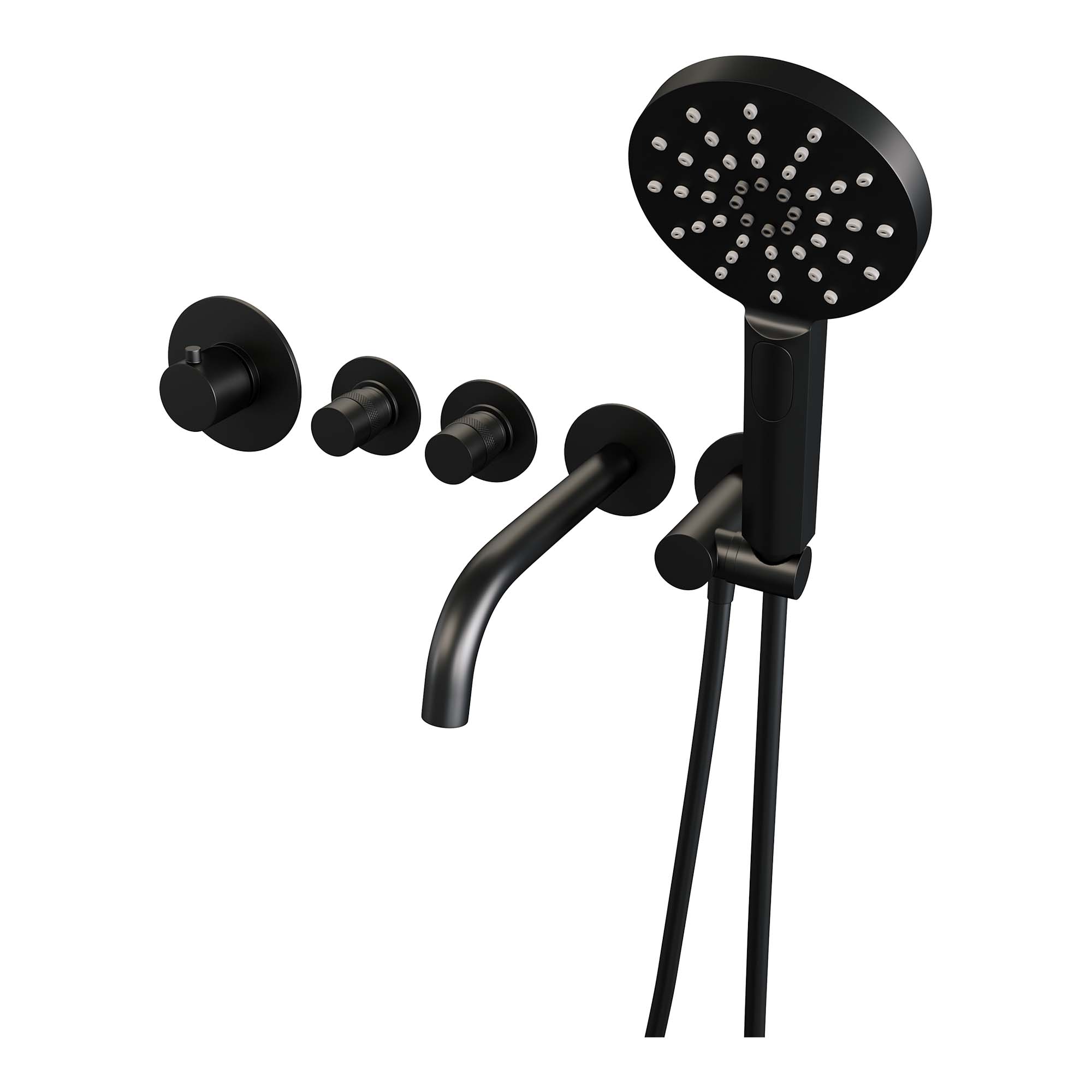 Brauer Edition inbouw badthermostaat met uitloop - 3-standen handdouche - Mat Zwart