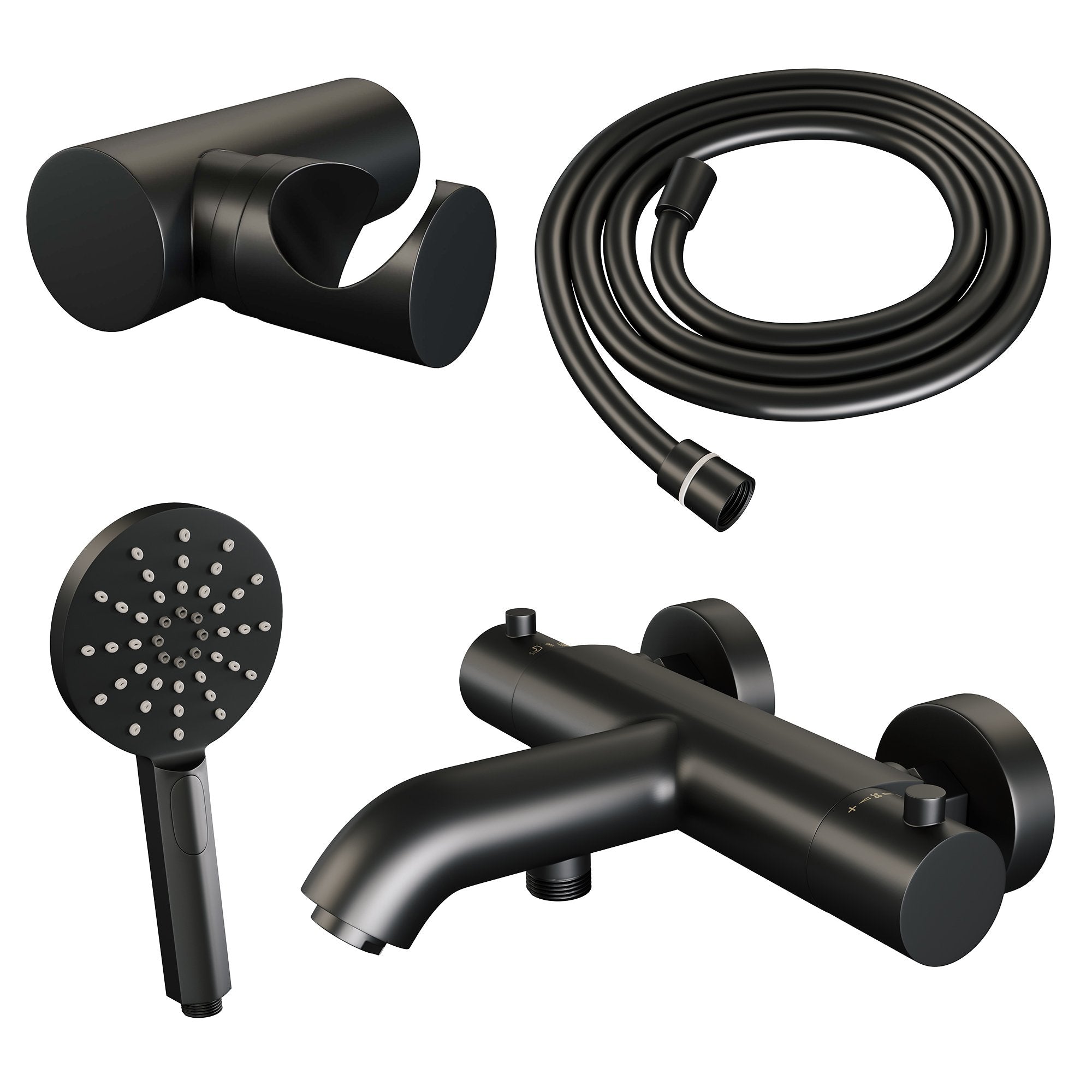 Brauer Edition badthermostaat met badset - 3 standen handdouche - Mat Zwart